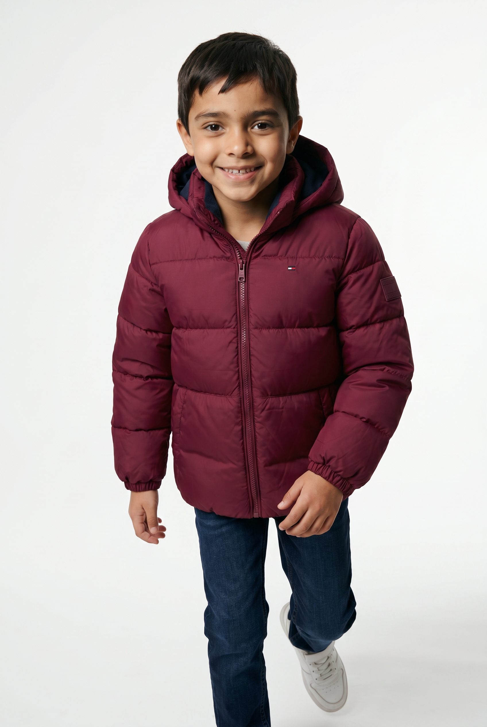 Tommy Hilfiger Daunenjacke »ESSENTIAL DOWN JACKET« mit Kapuze Baby bis 2 Jahre; mit Logo-Patch und Flaglabel