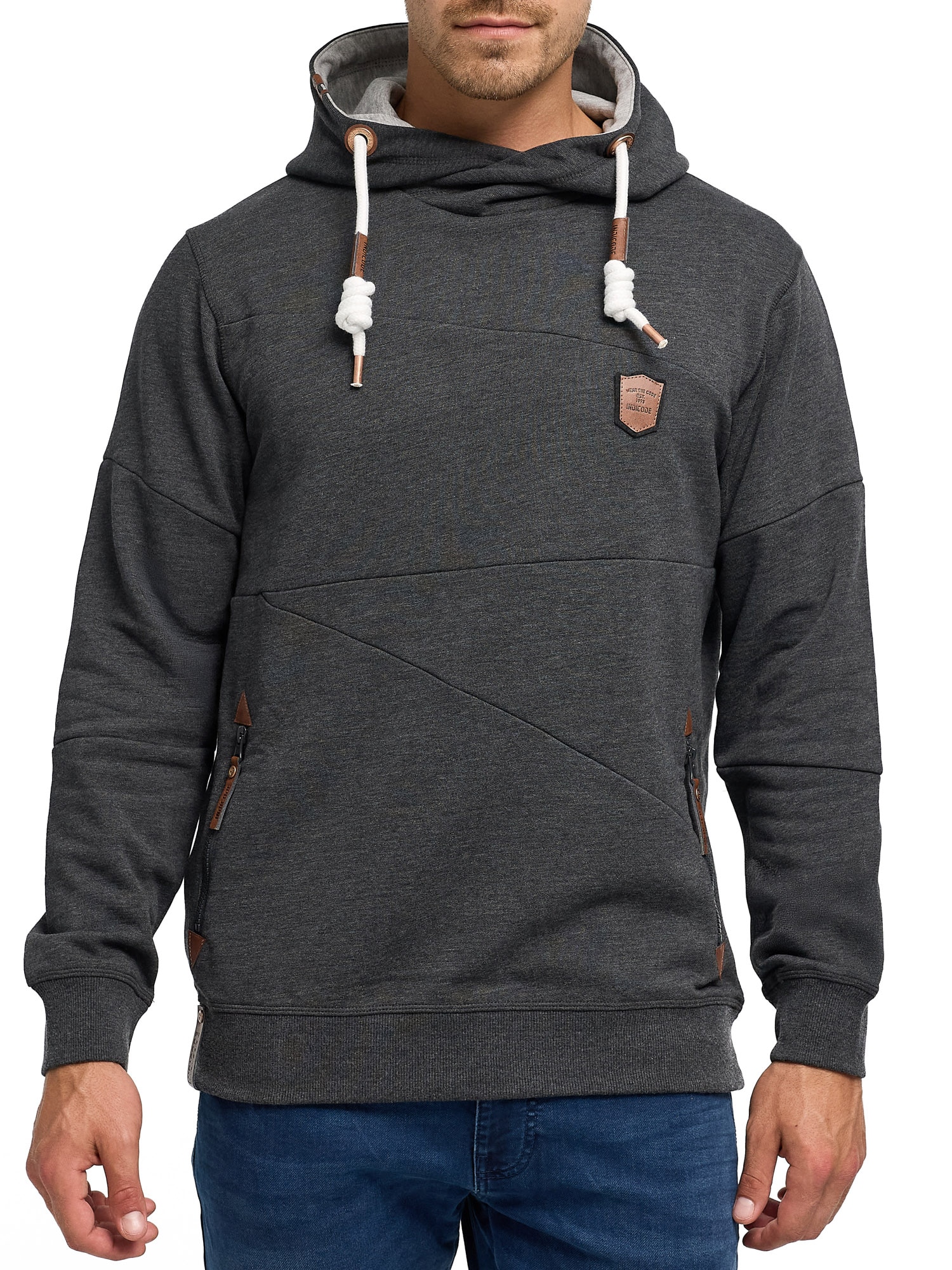 Image of Indicode Kapuzensweatshirt "INAix", Baumwollmischung, regular fit