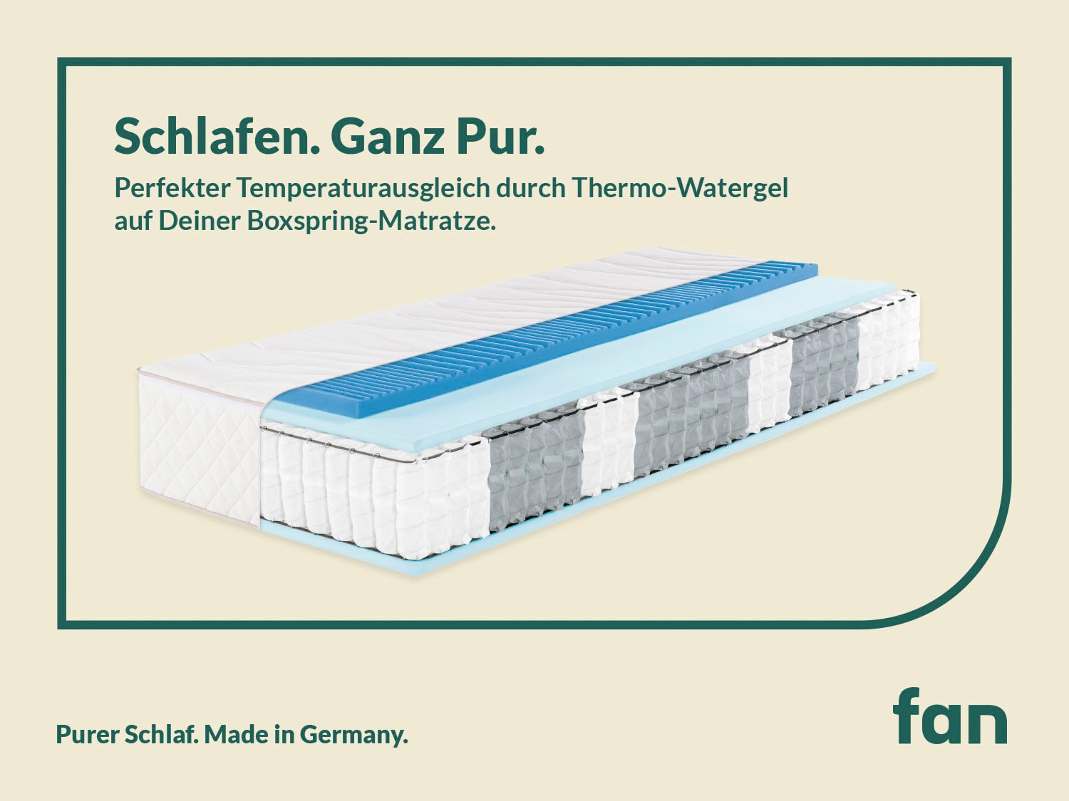 fan Taschenfederkernmatratze »fan Boxspringmatratze m. Thermogelauflage« 33 cm hoch 1-tlg., 1 Stk. tlg. mit integriertem Gel-Topper