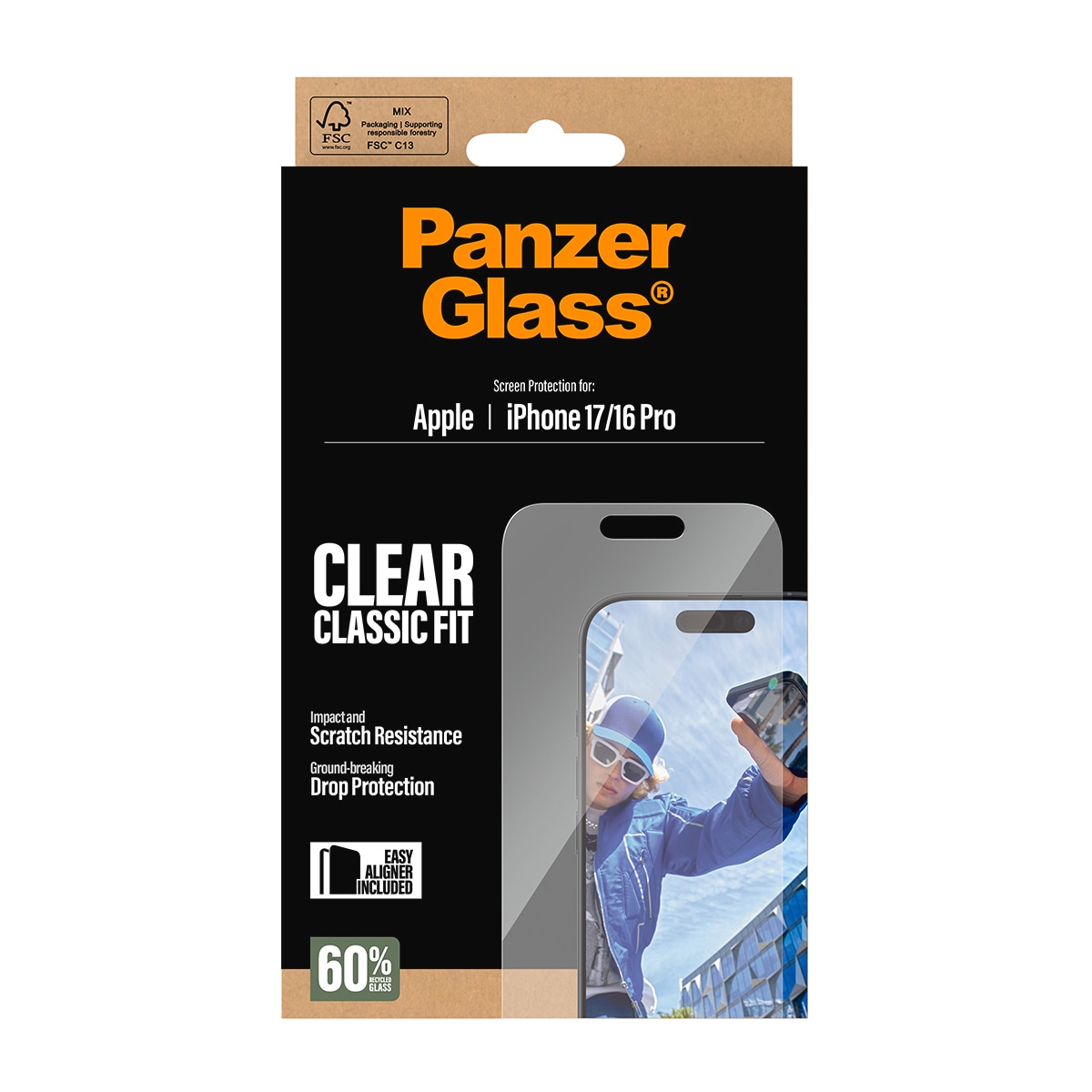 CARE by PanzerGlass Verre de protection d'écran »Classic Fit Screen Protector« für Apple iPhone 17;Apple iPhone 16 Pro Displayschutzfolie, Schutzfolie, Bildschirmschutz, kratz- & stossfest
