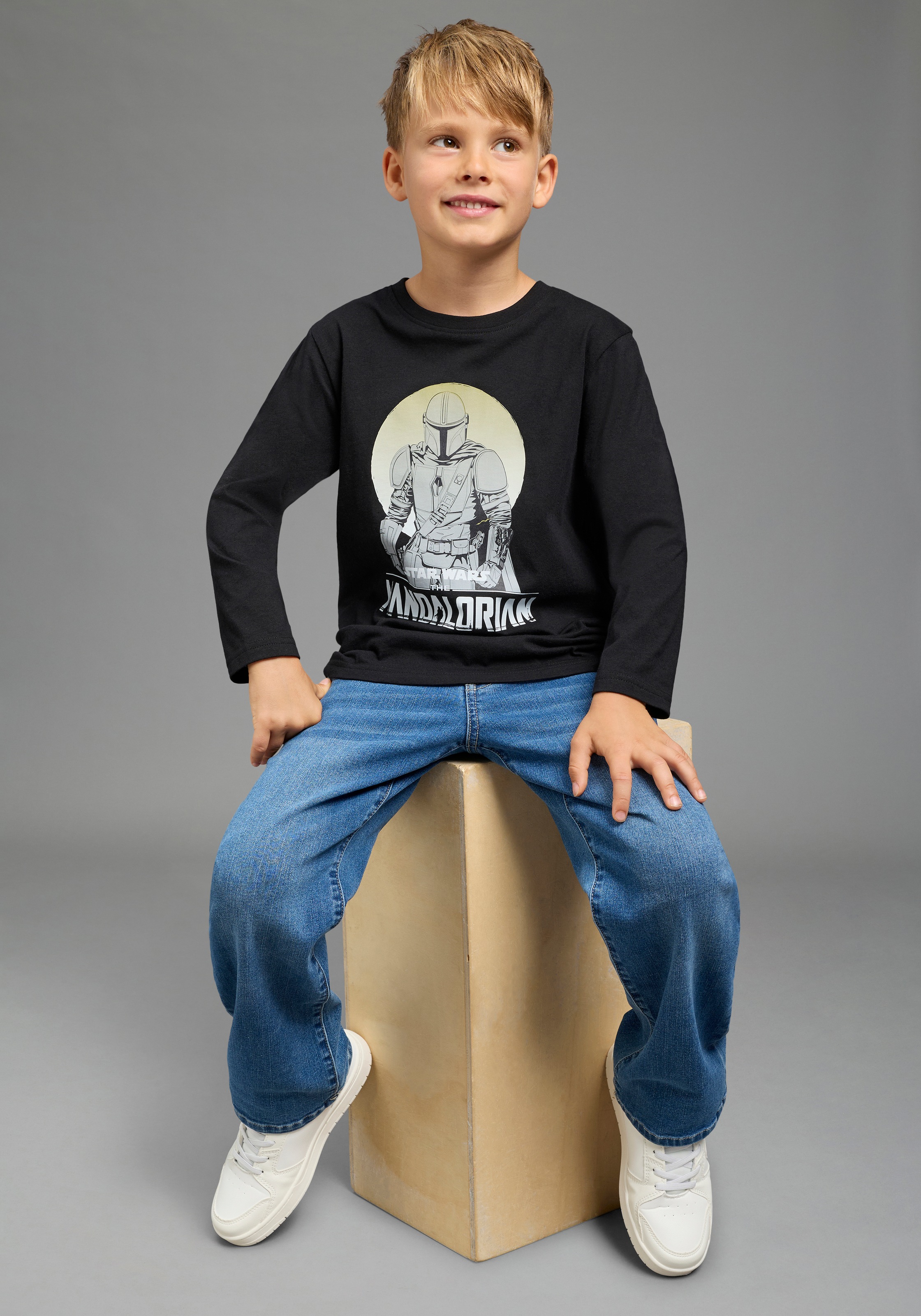 KIDSWORLD Langarmshirt »STAR WARS: MANDALORIAN Shirt, Disney« Disney-Shirt, Basic-Passform, Langarm, modischer Stil