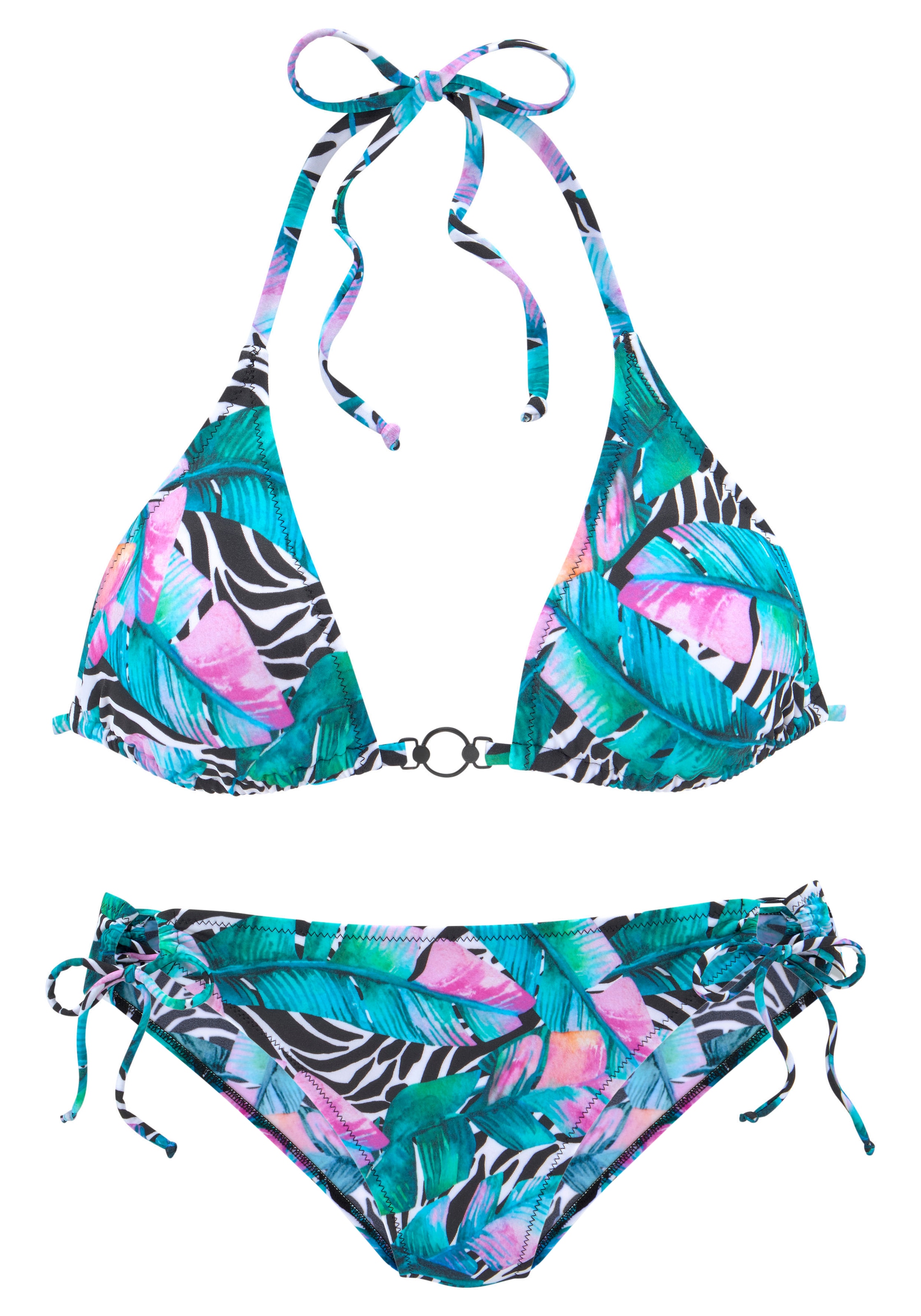 Vivance Triangel-Bikini, mit Animaldruck und Zieraccessorie