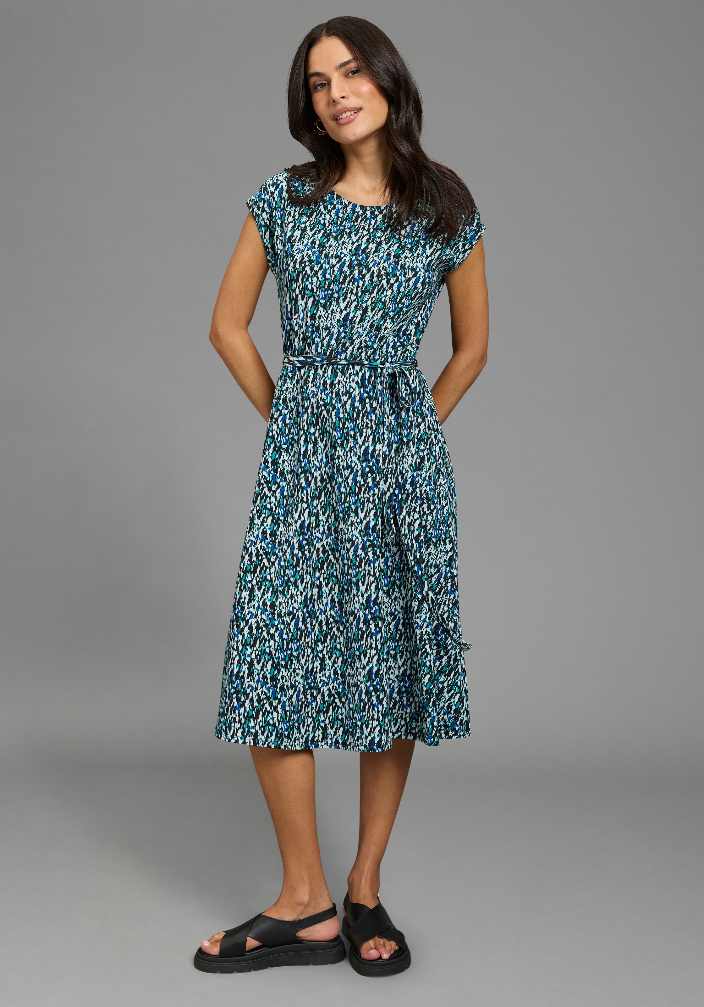 Laura Scott Sommerkleid knieumspielende Länge, aus Jersey-Material, gemustert