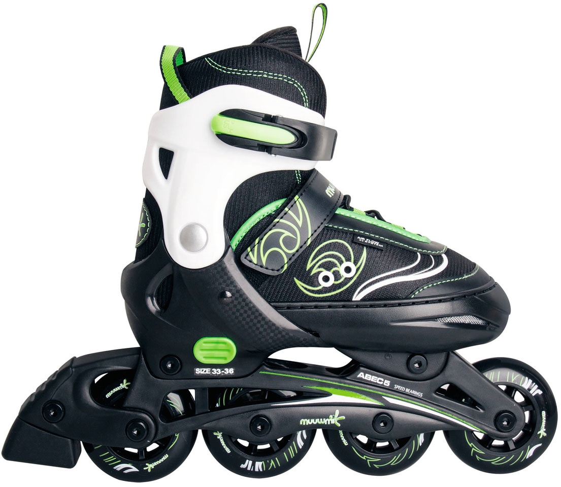 Inlineskates »Verstellbarer Kinderinliner grün, mit Protektoren und Tasche«