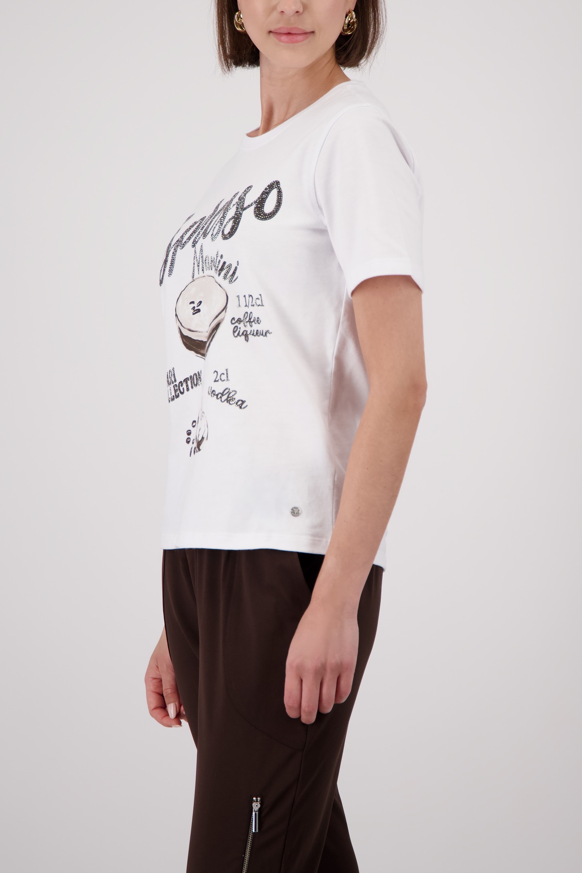 Monari T-Shirt »Shirt Espresso« Regular fit mit Espresso-Print