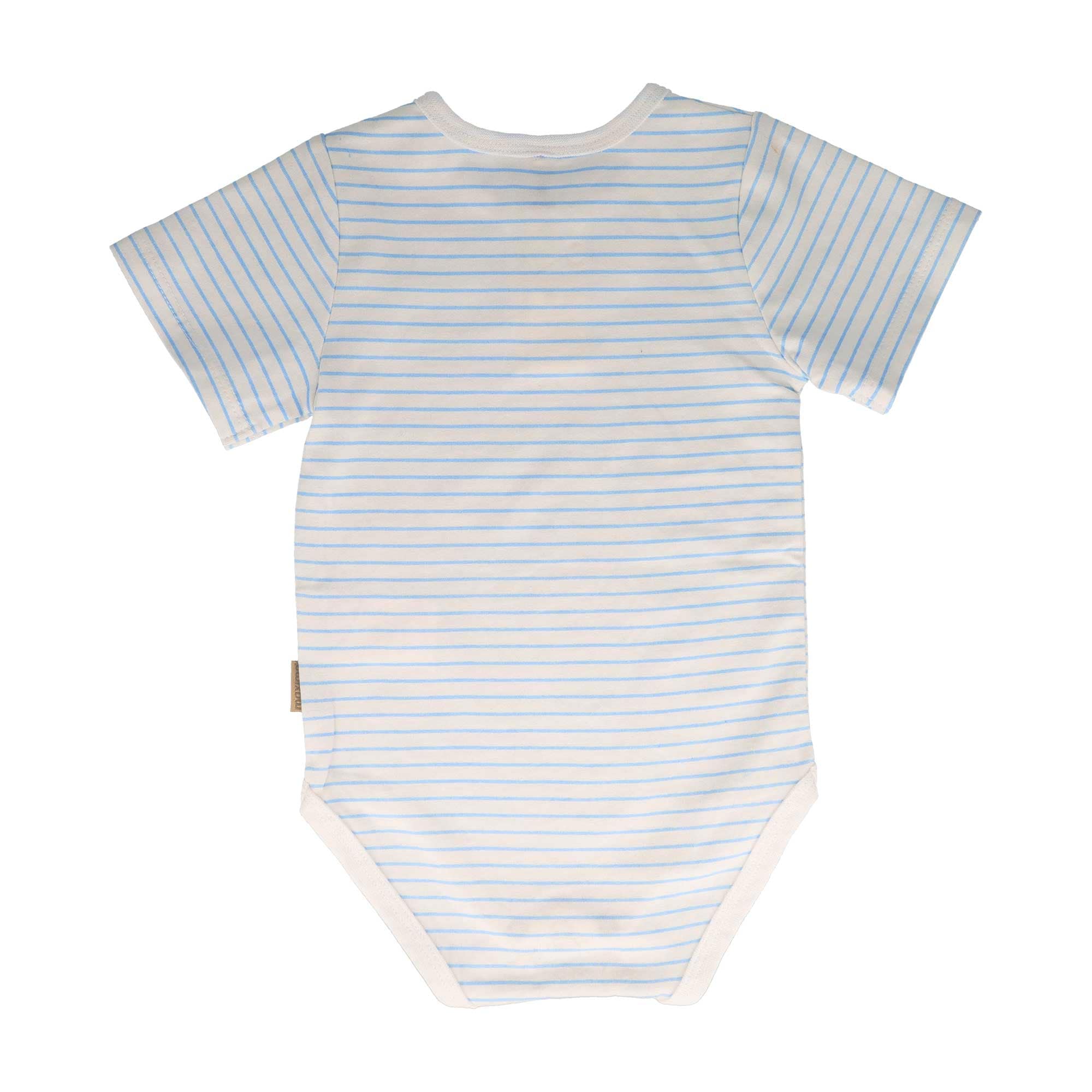 MAXIMO Kurzarmbody 1 Cerulean-weiss, Ringel, Jersey, maritimer Style