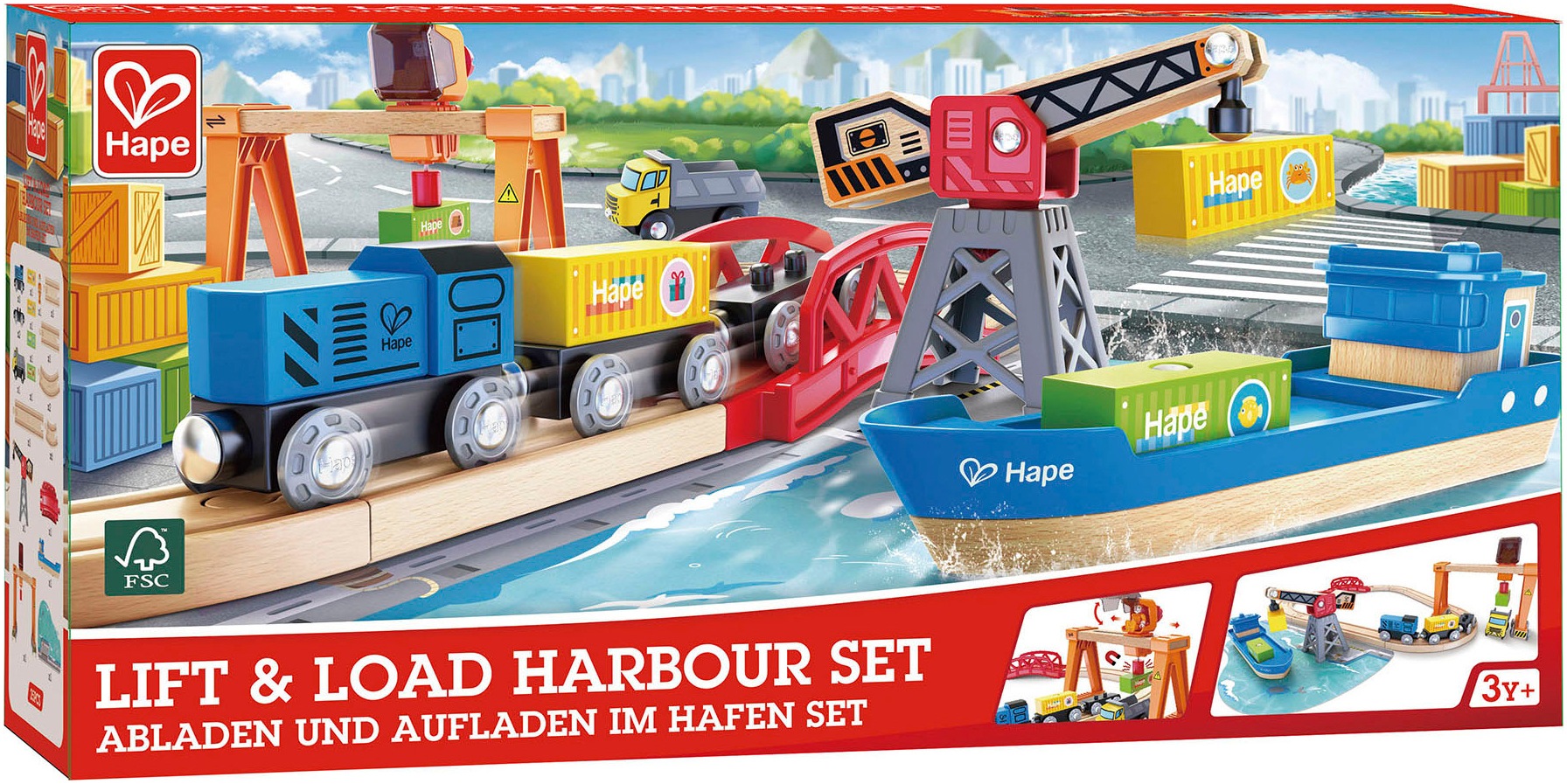Hape Spielzeug-Eisenbahn »Abladen und Aufladen im Hafen«