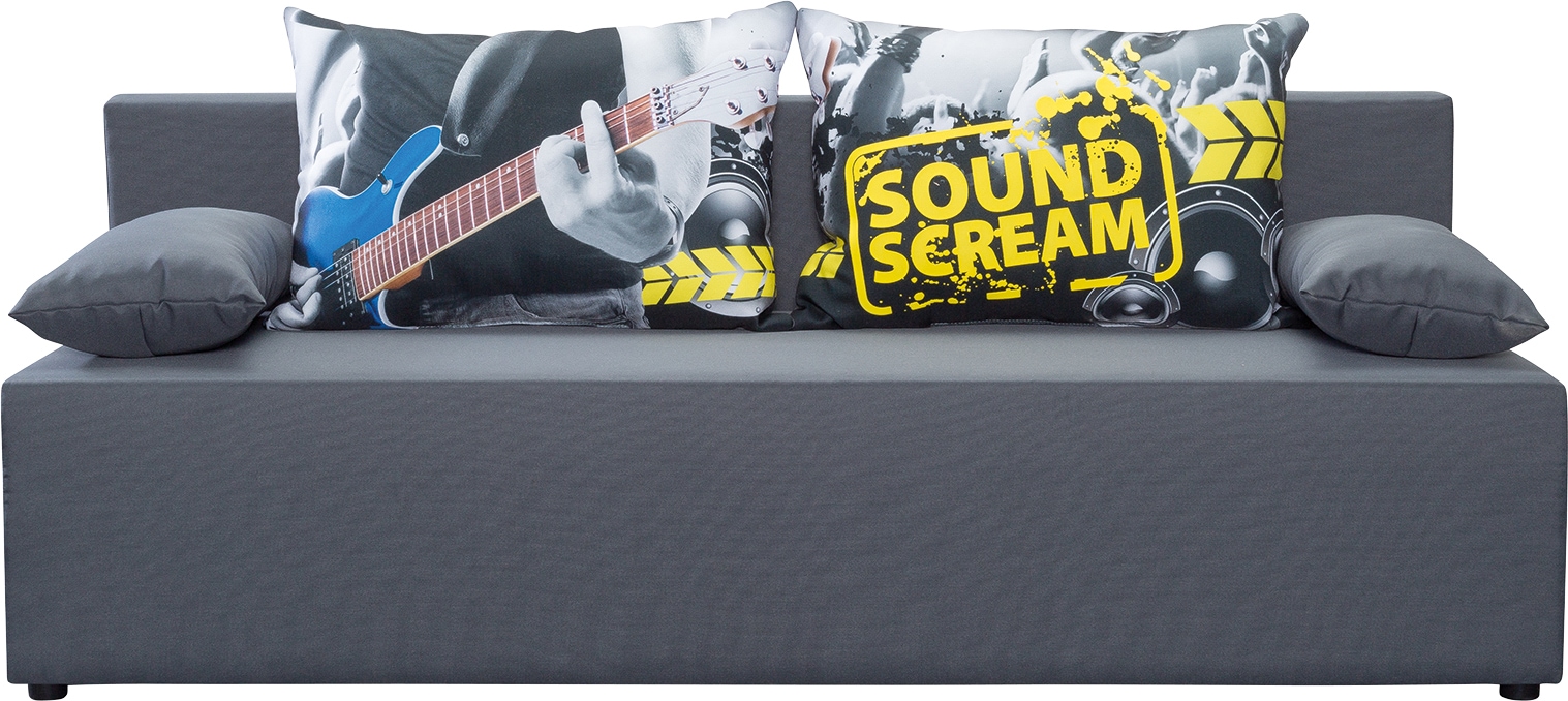 exxpo - sofa fashion 3-Sitzer »Tabou Sound Scream«, mit Schlaffunktion und Bettkasten, inkl. loser Zier- und Rückenkissen