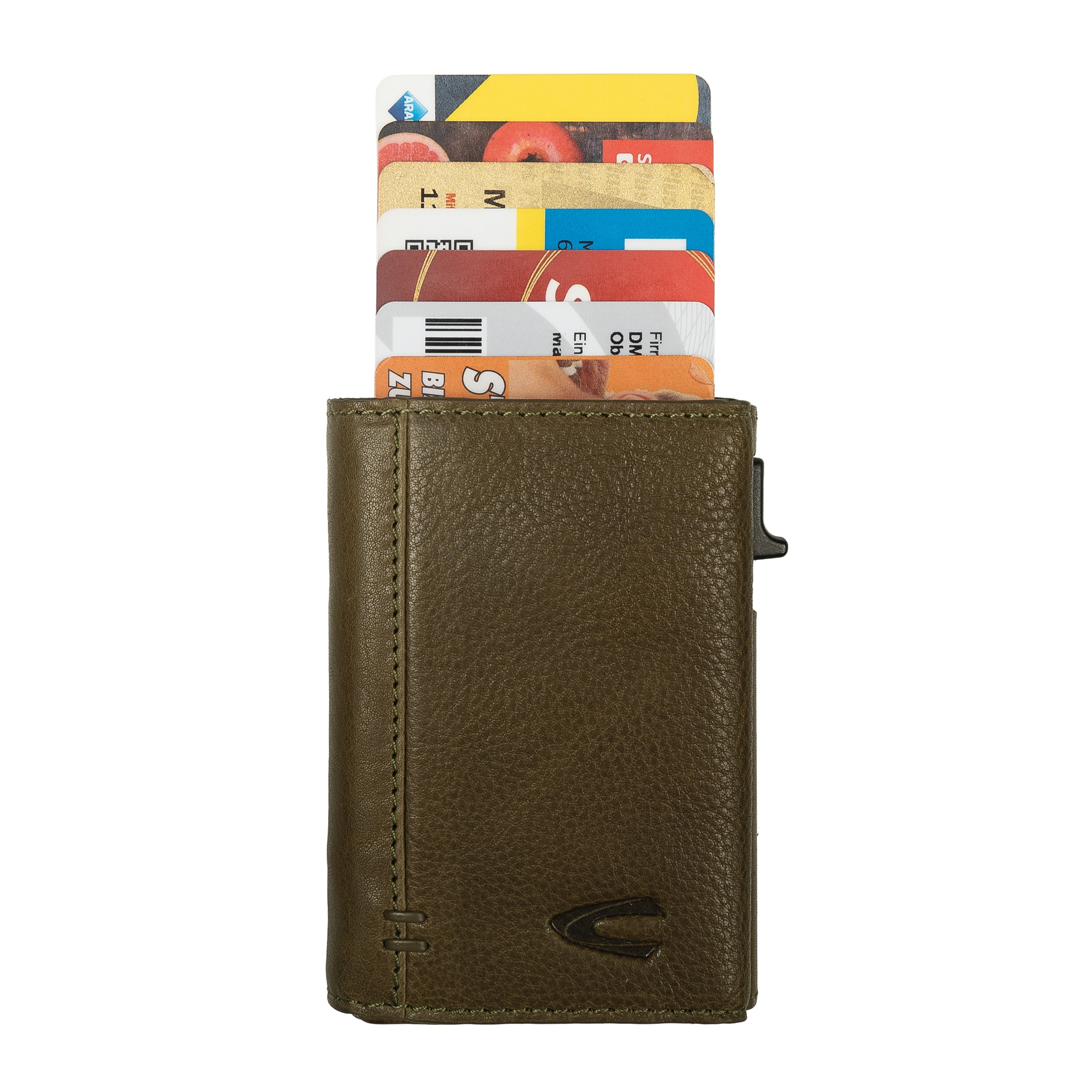 camel active Porte-cartes »Thunder« Portefeuille homme en cuir avec support cartes, fixation magnétique et protection RFID
