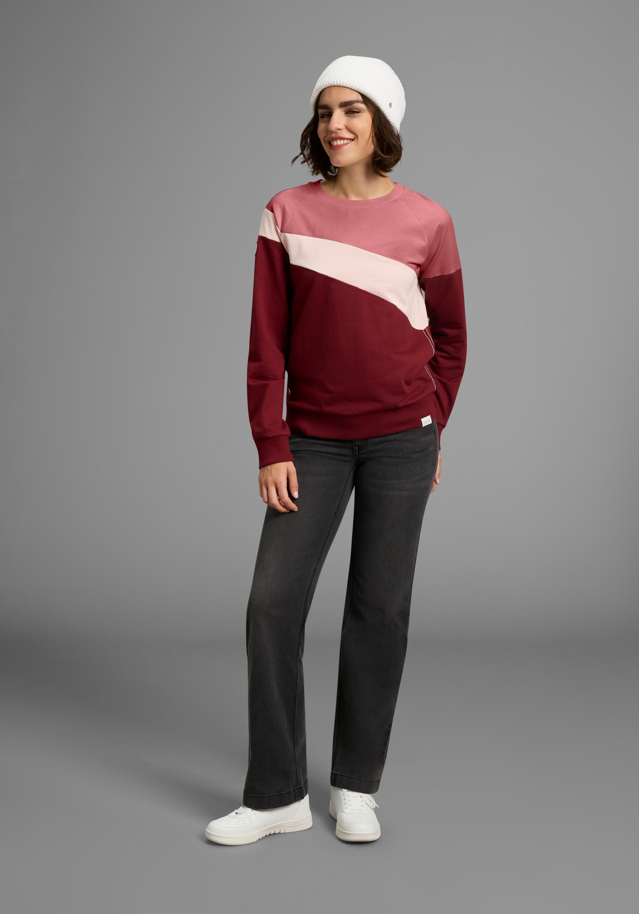 KangaROOS Sweatshirt im Colorblock Design mit süssen Details