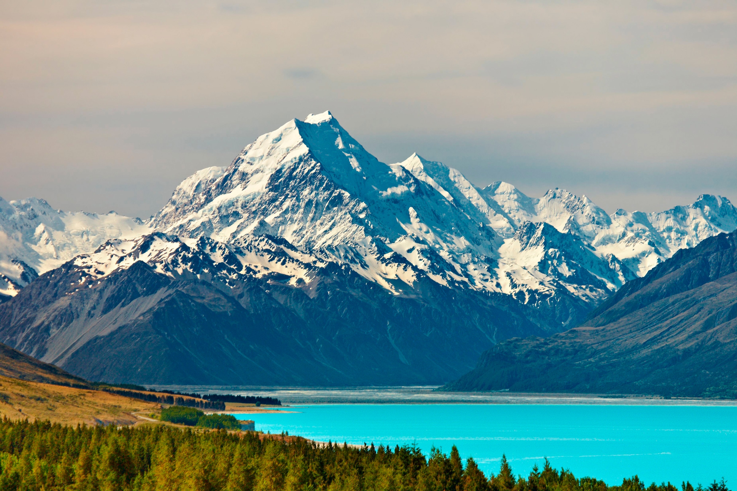 Image of Papermoon Fototapete "Mount Cook and Pukaki Lake" glatt