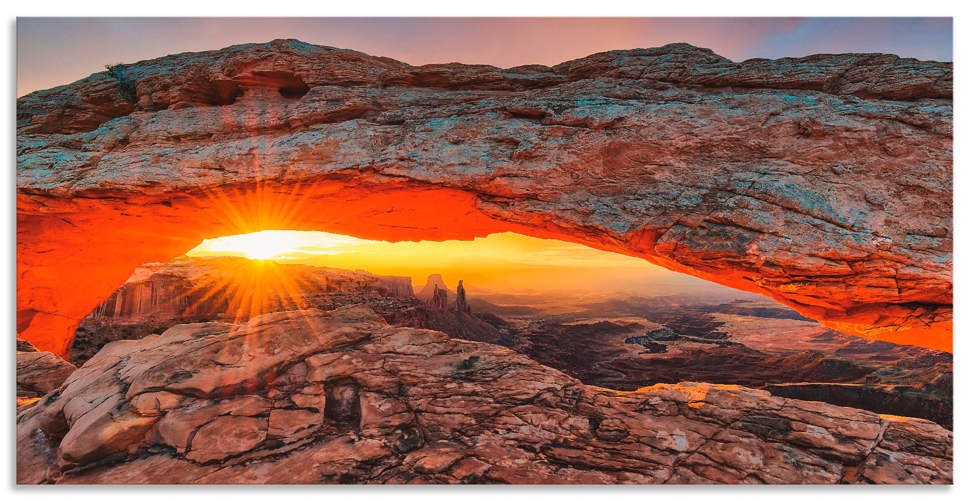 Image of Artland Wandbild »Iconic Mesa Arch«, Felsen, (1 St.), in vielen Grössen & Produktarten - Alubild / Outdoorbild für den Aussenbereich, Leinwandbild, Poster, Wandaufkleber / Wandtattoo auch für Badezimmer geeignet bei Ackermann Versand Schweiz