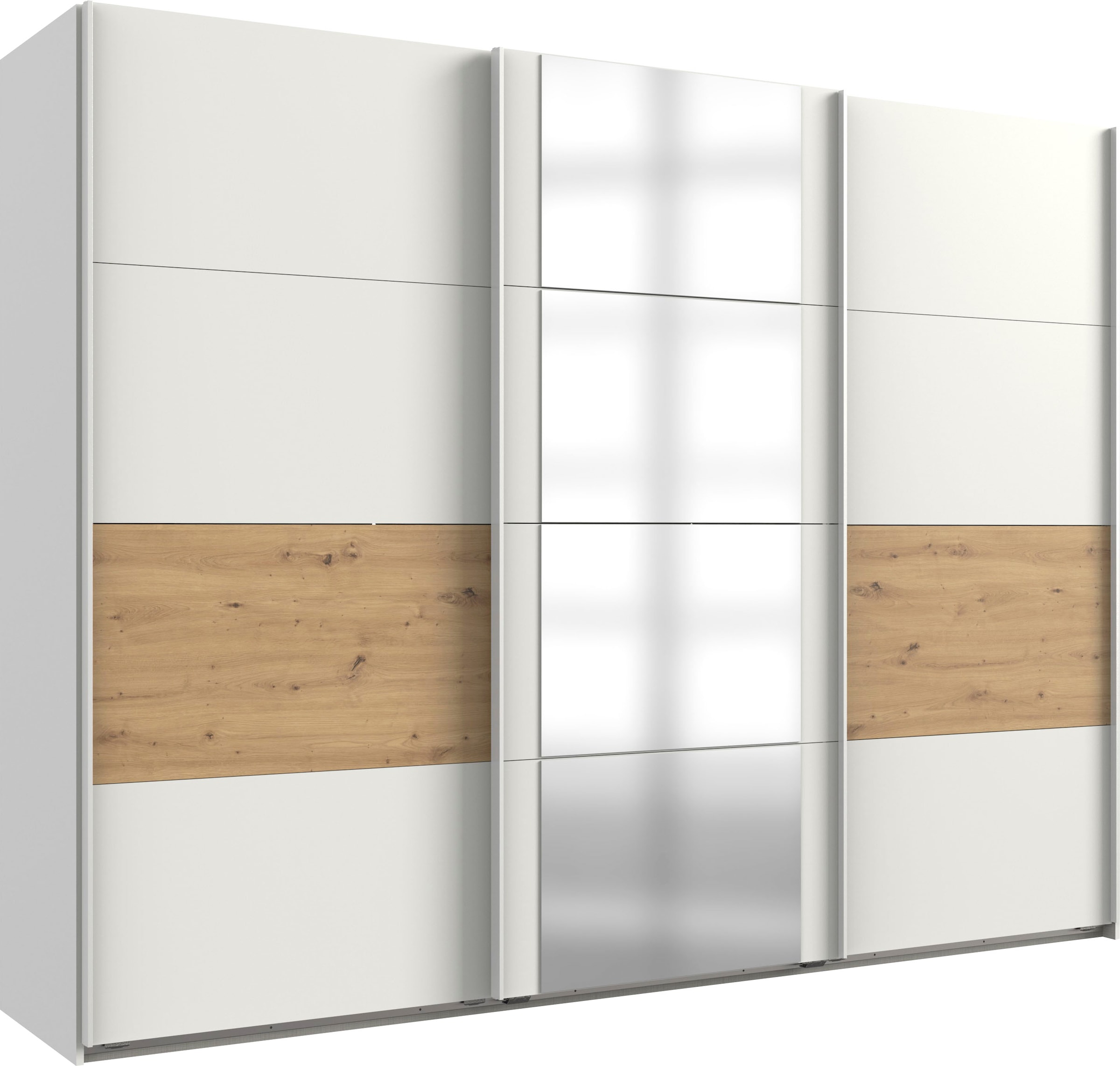 Wimex Schwebetürenschrank »Barmbek Schlafzimmerschrank BESTSELLER Garderobenschrank«, Kleiderschrank mit 2 Stoffboxen und 2 zusätzlichen Böden, Spiegeltür