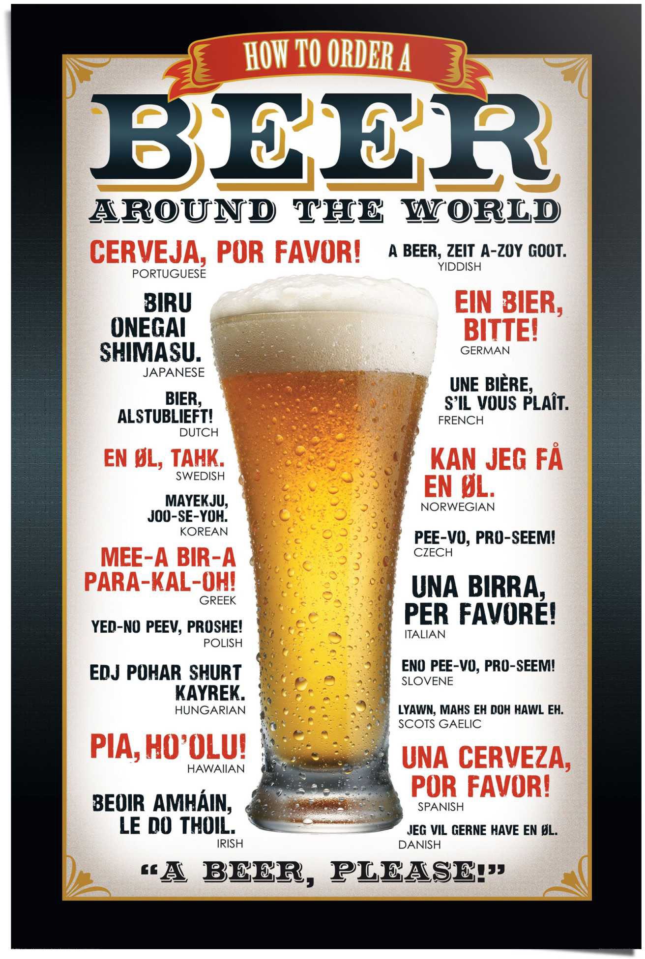 Image of Reinders! Poster »Bier bitte!«, (1 St.) bei Ackermann Versand Schweiz