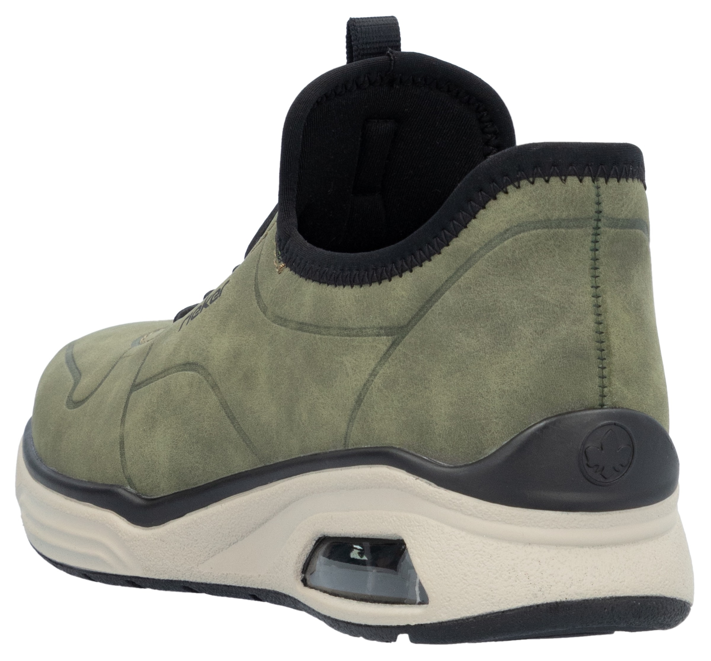 Rieker Slip-On Sneaker, Schlupfschuh, Halbschuh, Freizeitschuh mit elastischem Einstieg