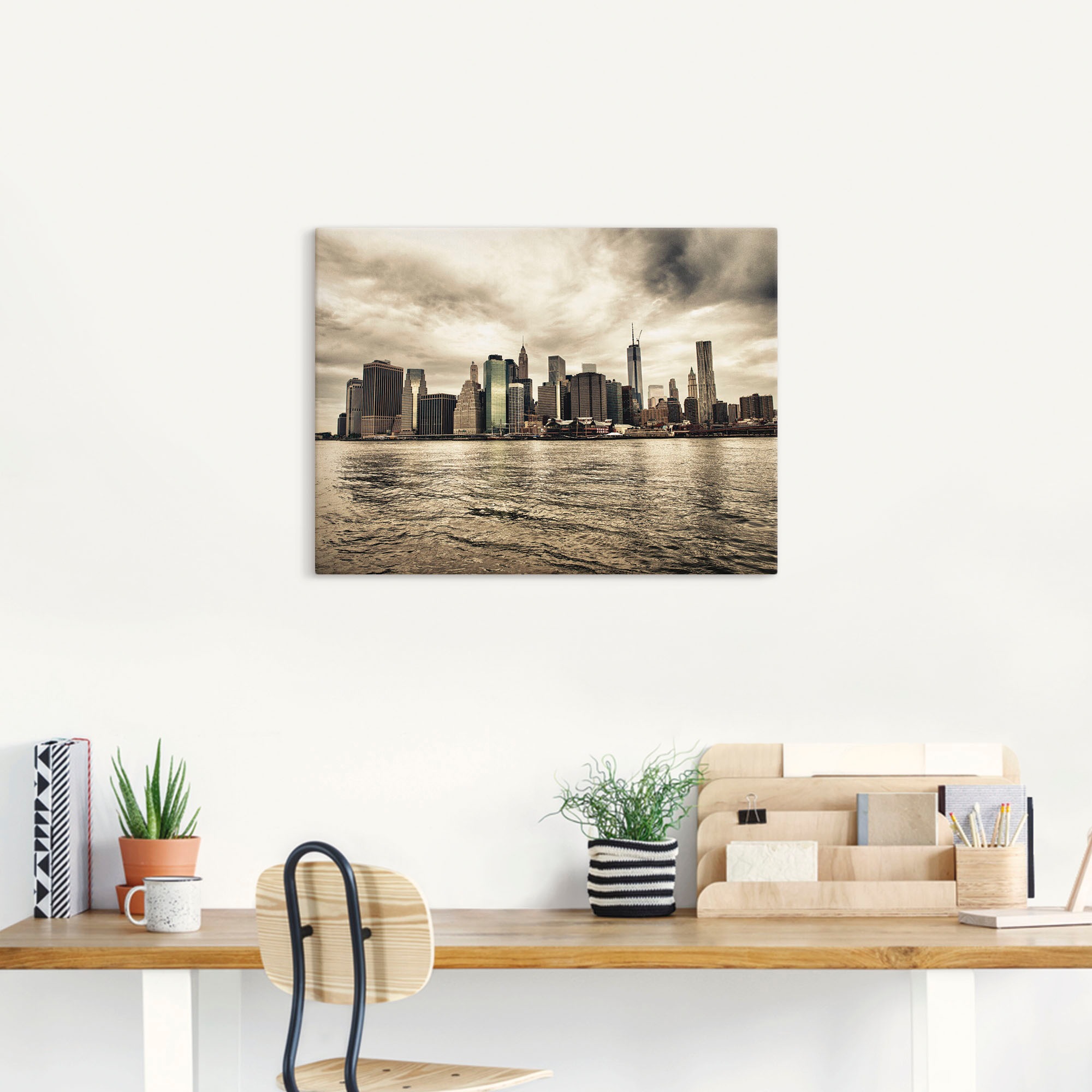 Artland Leinwandbild »Lower Manhattan Skyline« Amerika 1 Stk. tlg. auf Holzrahmen gespannt
