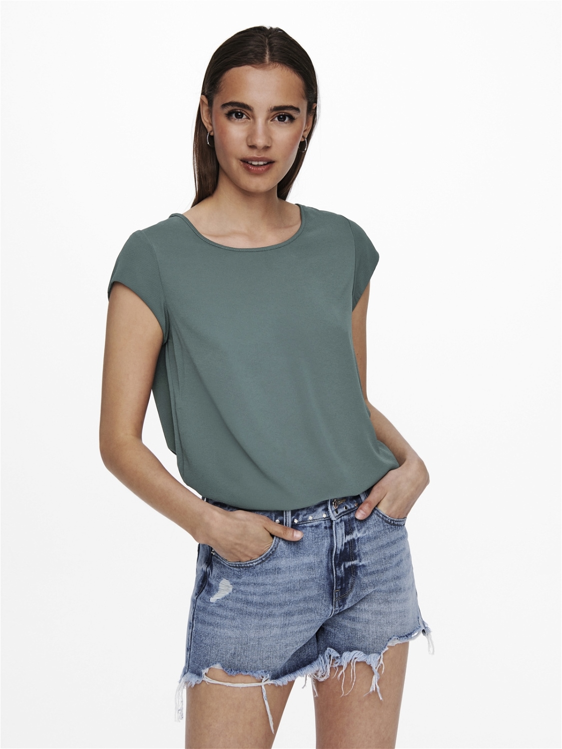 ONLY Kurzarmbluse »ONLVIC S/S SOLID TOP NOOS PTM«-Only 1