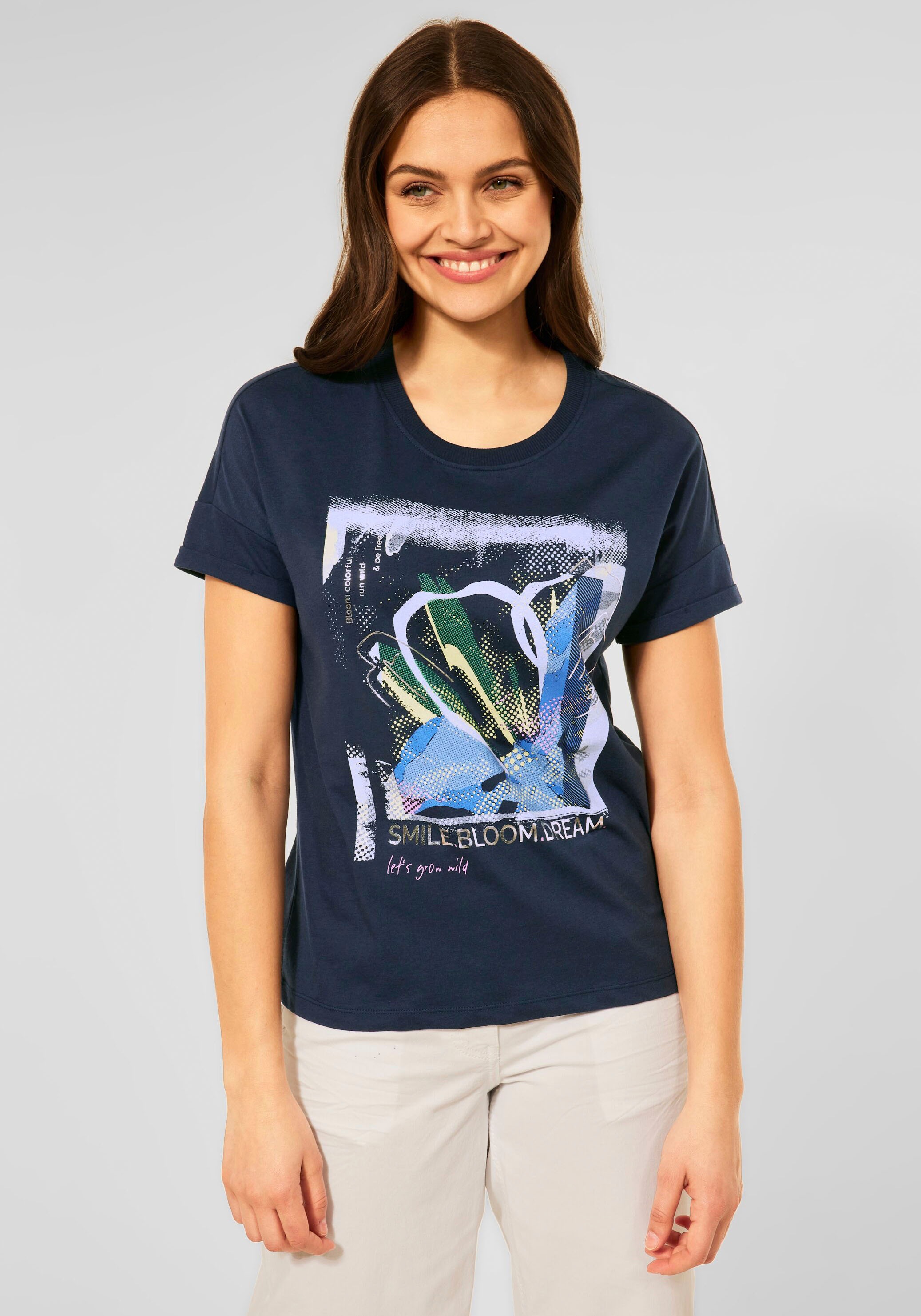 Image of Cecil Rundhalsshirt, mit modischem Frontprint bei Ackermann Versand Schweiz