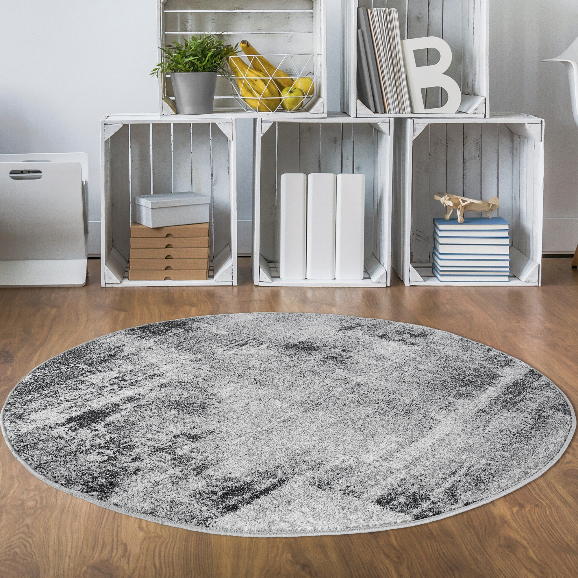 Image of Andiamo Teppich "Luna" rund 7 mm Höhe Kurzflor, modernes Design, meliert, Wohnzimmer, Schlafzimmer