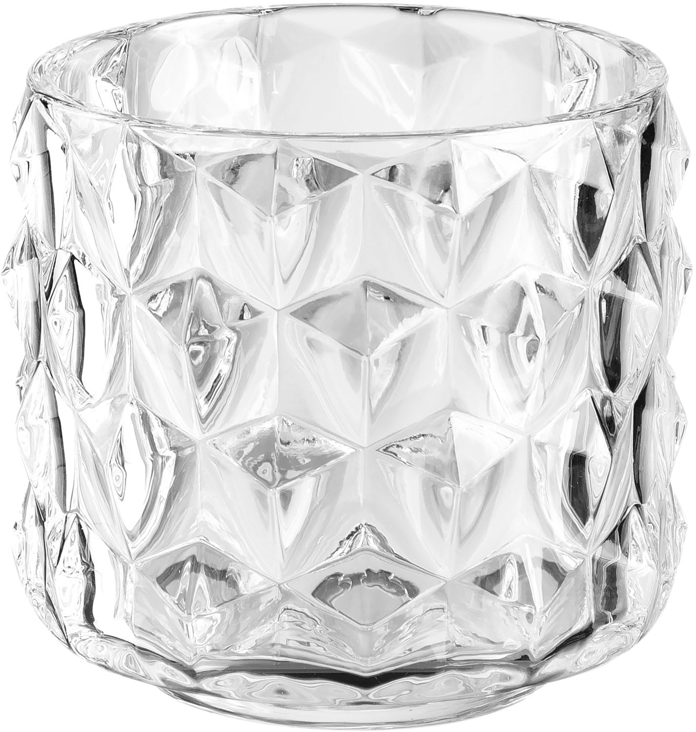 Image of LEONARDO Teelichthalter "Tischlicht POESIA, mit grossen Rauten, Kerzenhalter" aus Glas, Höhe ca. 10 cm, Spülmaschinengeeignet