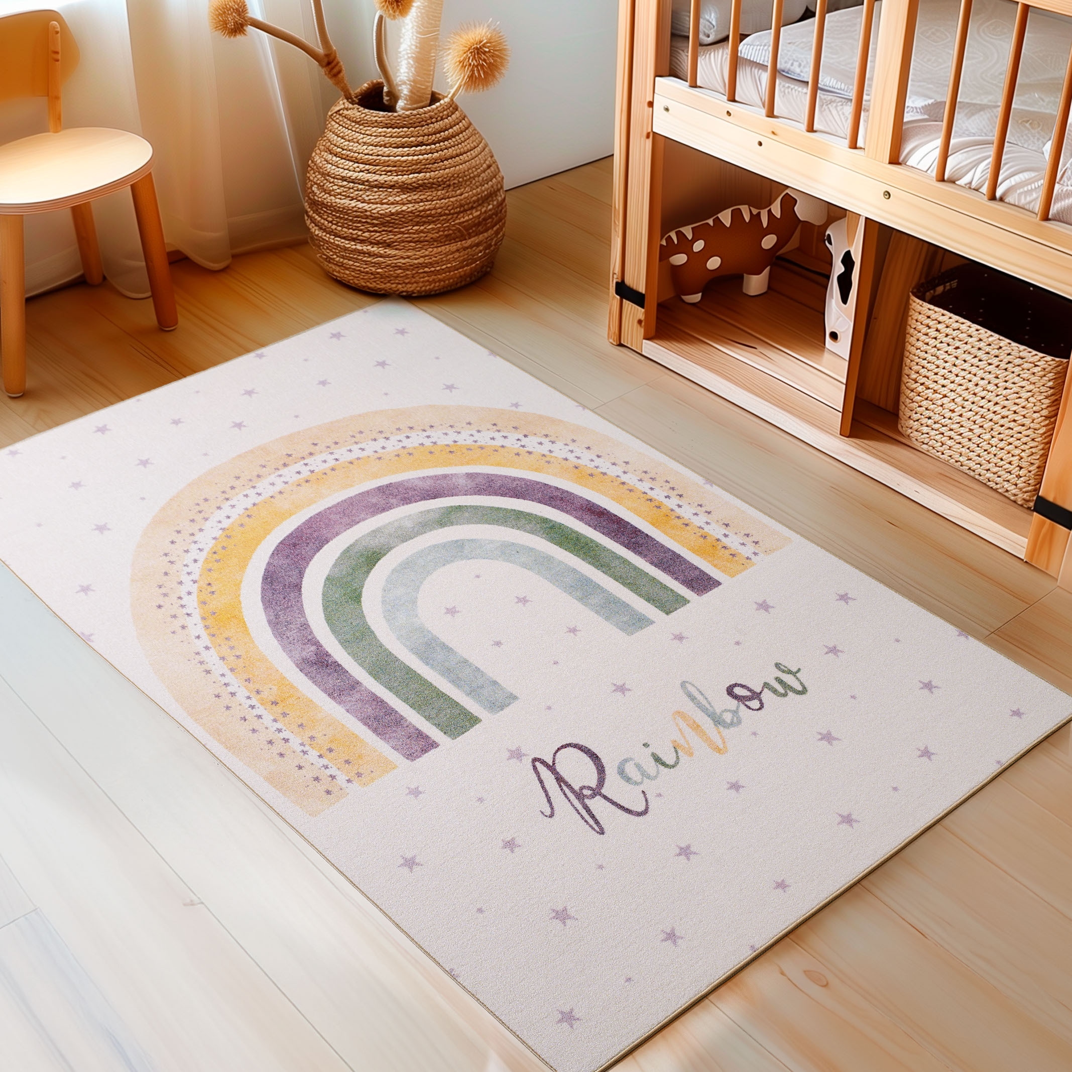 Image of Ayyildiz Teppiche Kinderteppich "PLAY 2018" rechteckig 8 mm Höhe rutschhemmend, bunt Motiv Regenbogen, Kurzflor