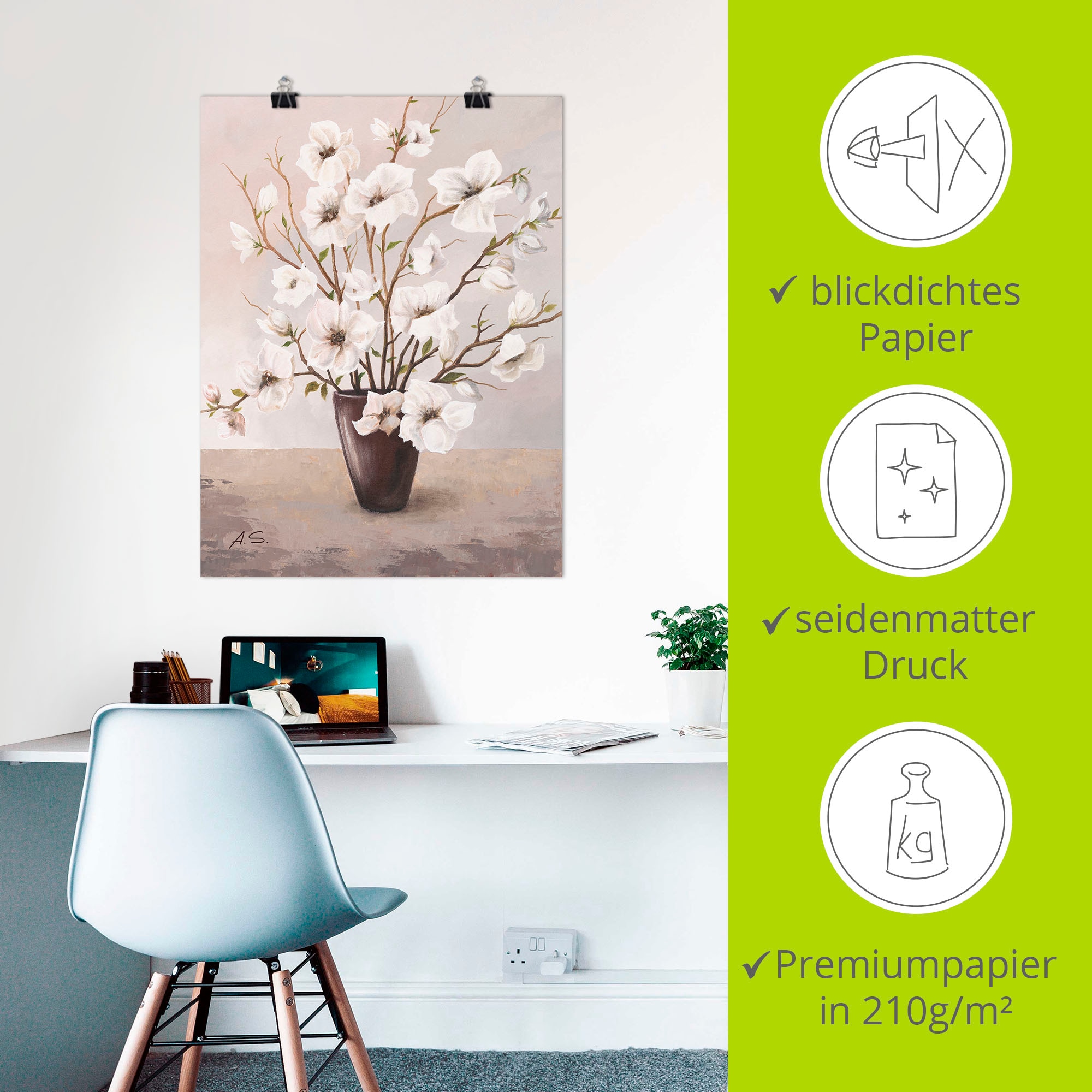 Artland Wandbild »Magnolien« Blumen 1 Stk. tlg. als Leinwandbild, Poster in verschied. Grössen