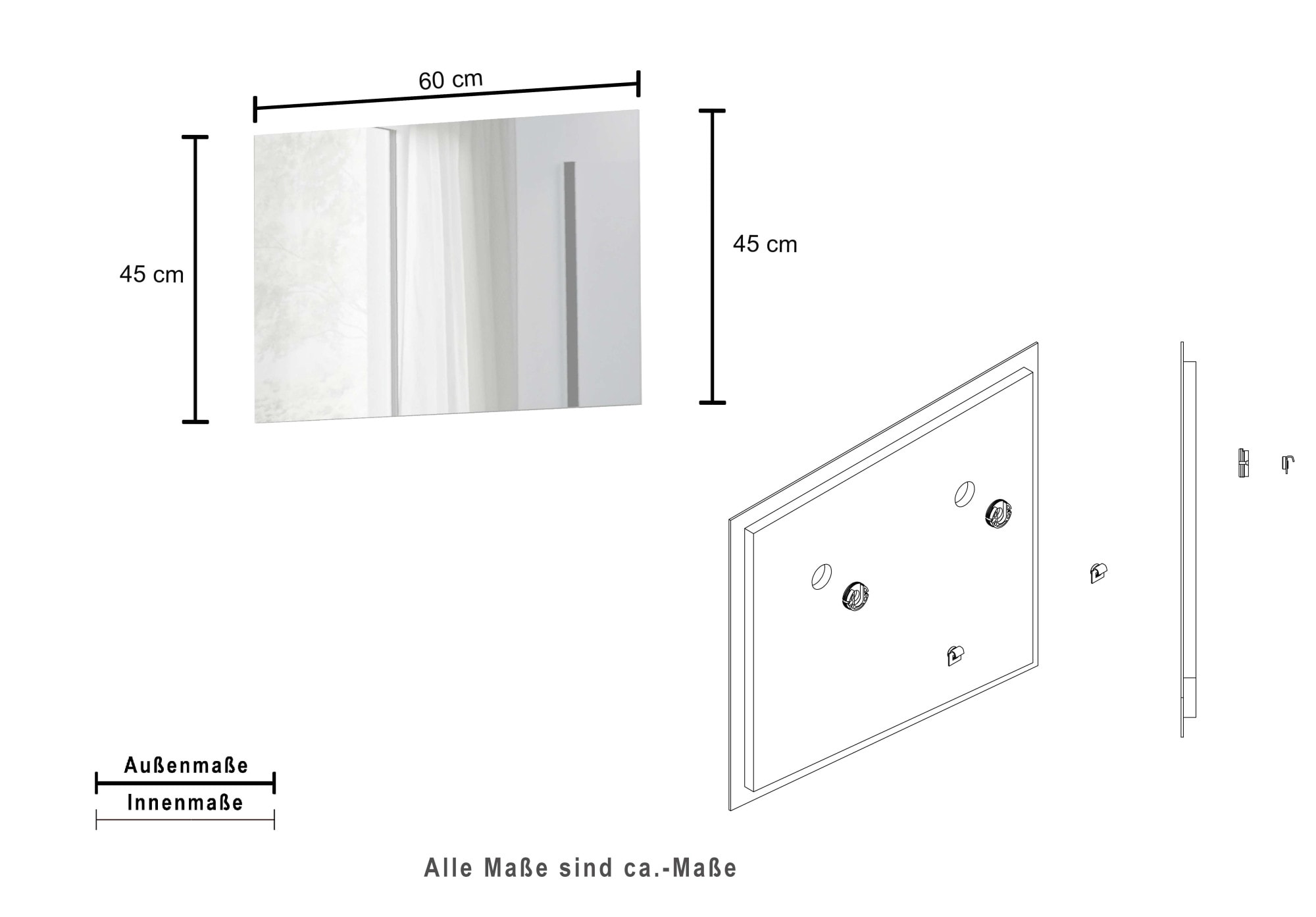 welltime Badspiegel »Vela, Spiegel in zwei Breiten 55 und 75 cm« Breite 55 cm-Passend zur Serie Vela