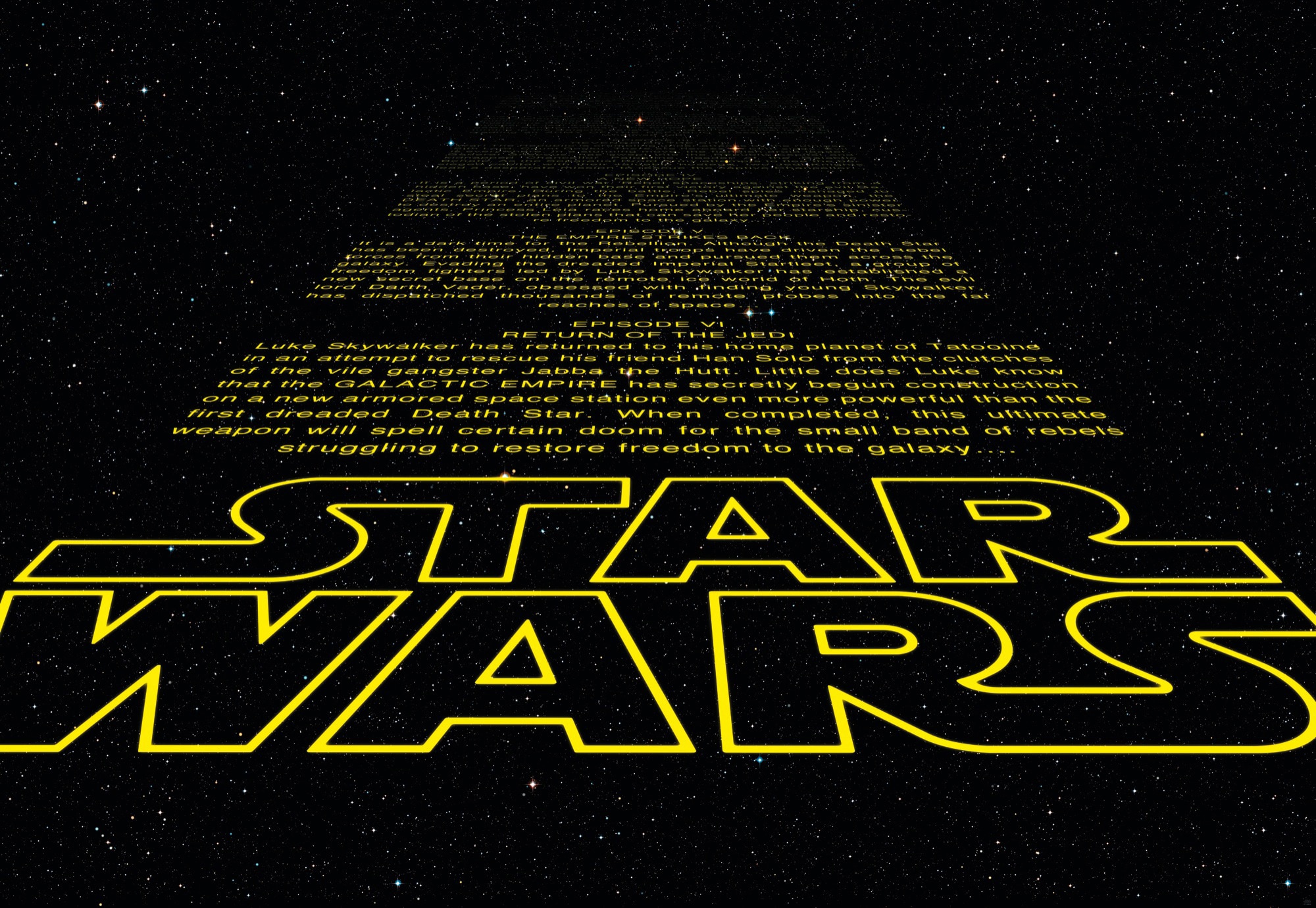 Image of Komar Fototapete "STAR WARS Intro - Grösse 368 x 254 cm" bedruckt glatt Kinderzimmer