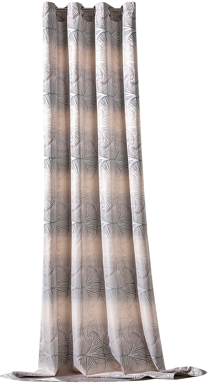 Image of Weckbrodt Vorhang "Gingko" Ösen 1 Stk. tlg. Jacquard mit Gingko - Muster, Ösen, blickdicht, Gardine, Store