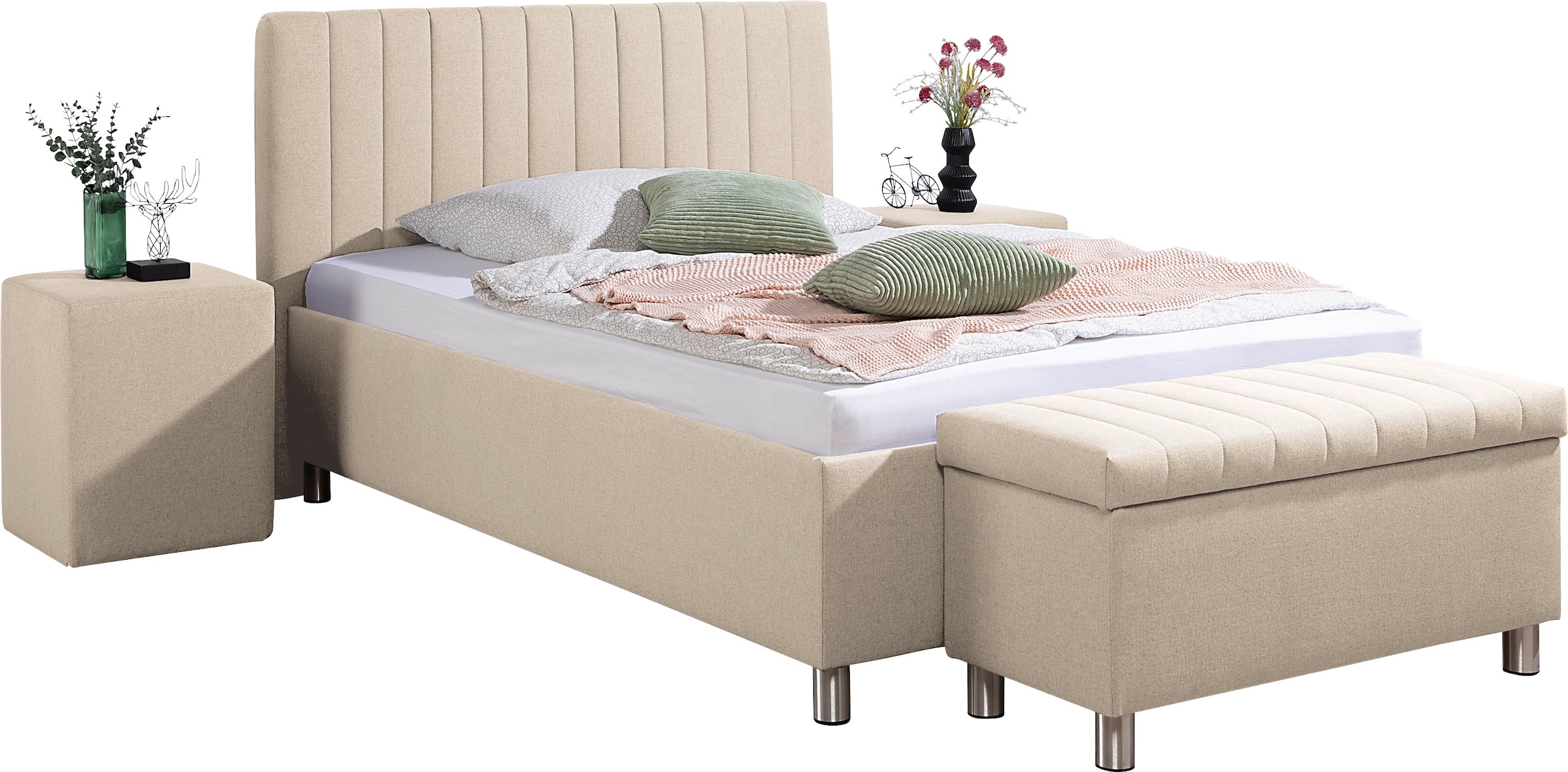 Maintal Lit rembourré »Kieferwald« mit Bettkasten, wahlweise mit Bonnell- oder Taschenfederkern Matrazte