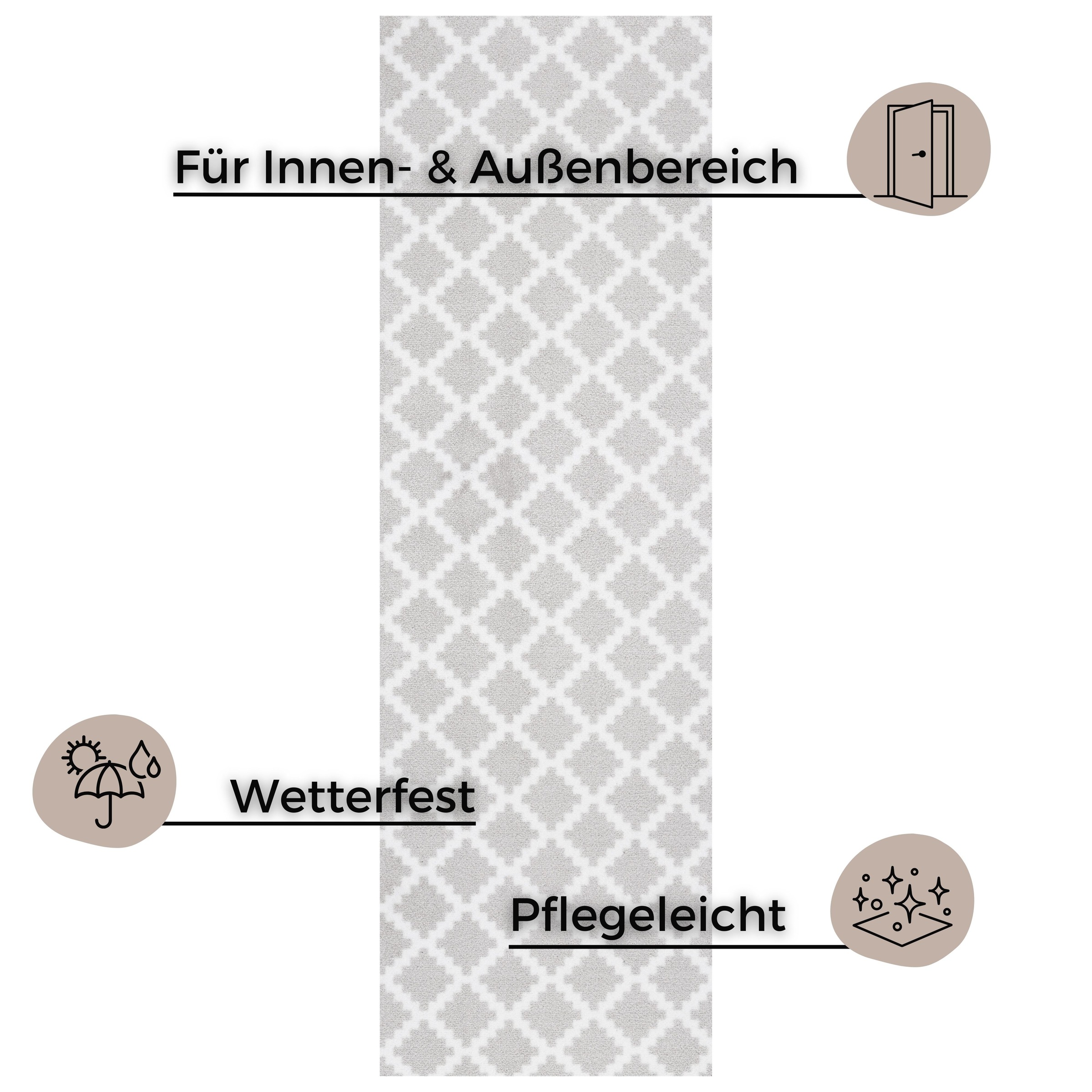 HANSE Home Fussmatte »Elegance, Türmatte«, rechteckig, 7 mm Höhe, Schmutzfangmatte, Innen und Aussen, Rutschfest, Wetterfest, Türmatte