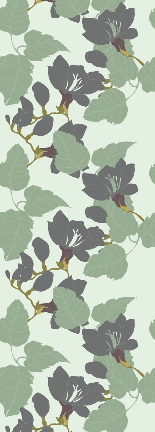 Image of queence Vinyltapete "Robin" Motiv bedruckt botanisch floral gemustert natürlich glatt 90x250cm, selbstklebend, kinderleichte Anbringung, Sticker