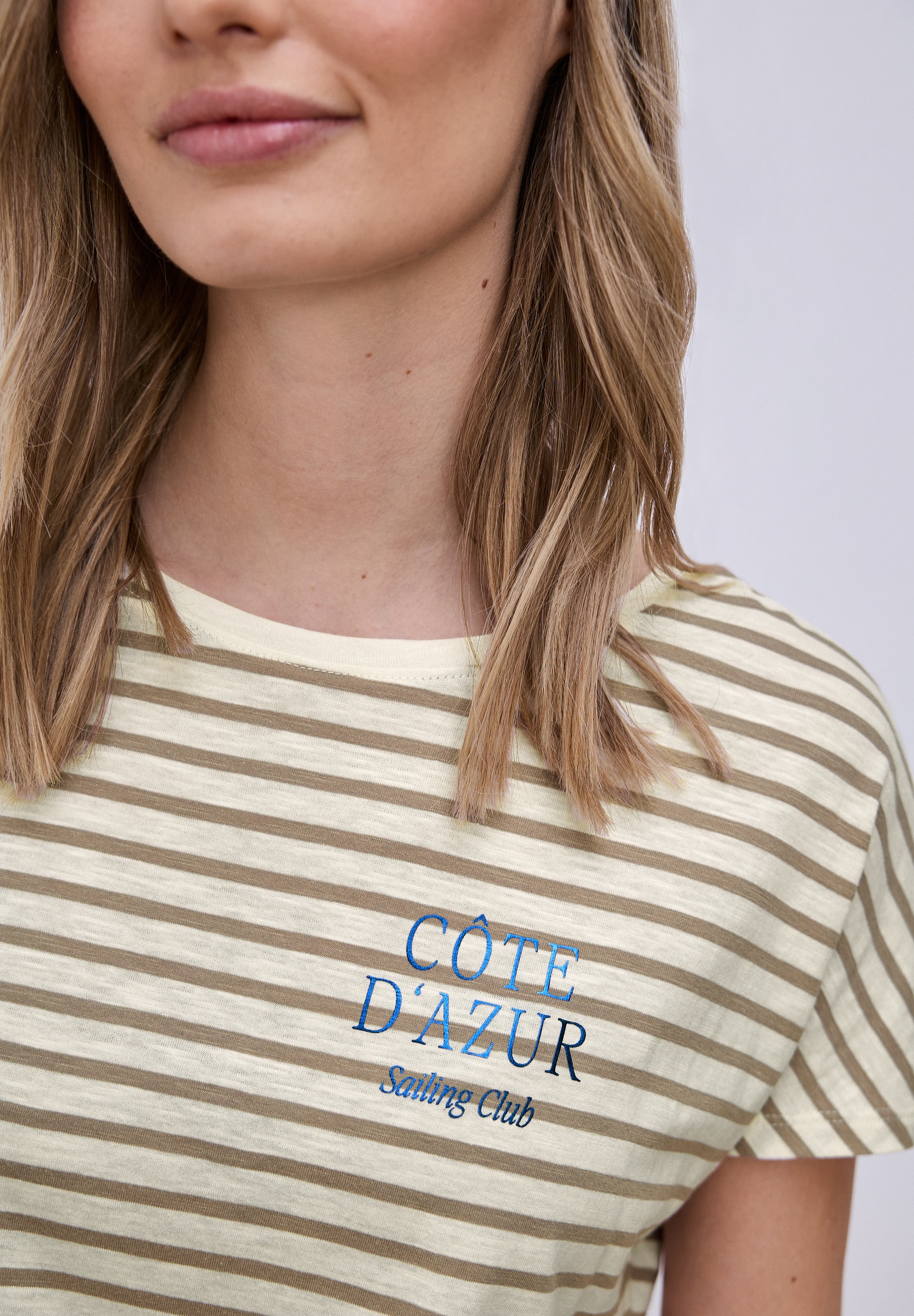 STREET ONE Rundhalsshirt Sommershirt mit Streifen