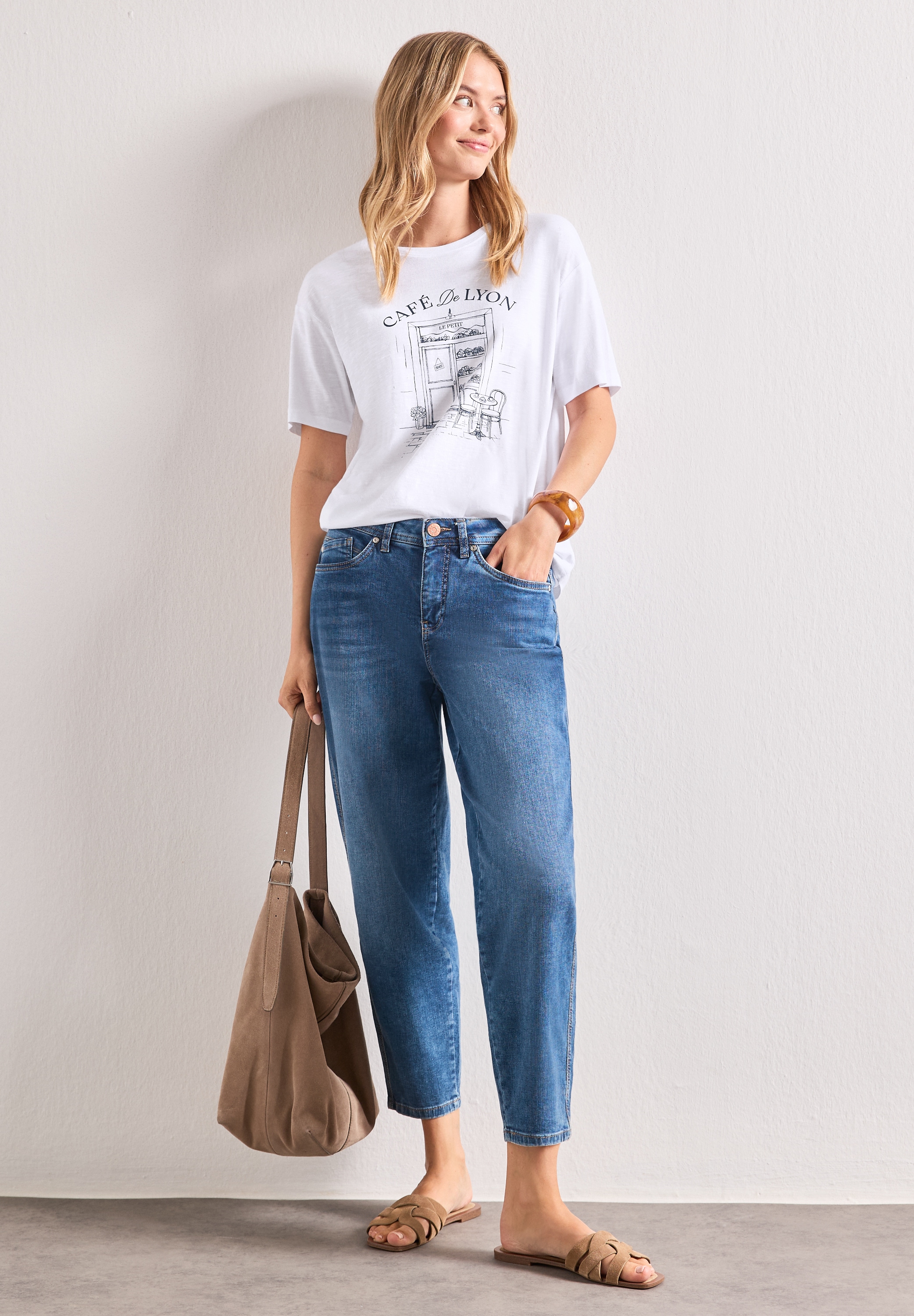 STREET ONE Rundhalsshirt Sommershirt mit Frontprint