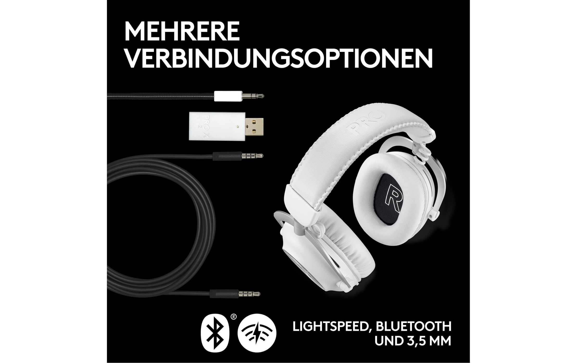 Logitech Gaming-Headset »G Pro X 2 Wireless Lightspeed Gaming Weiss«, Bluetooth, Mikrofon abnehmbar-Freisprechfunktion