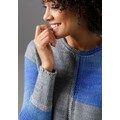 Aniston CASUAL Rundhalspullover, im trendigem Patch-Dessin und Farbverlauf