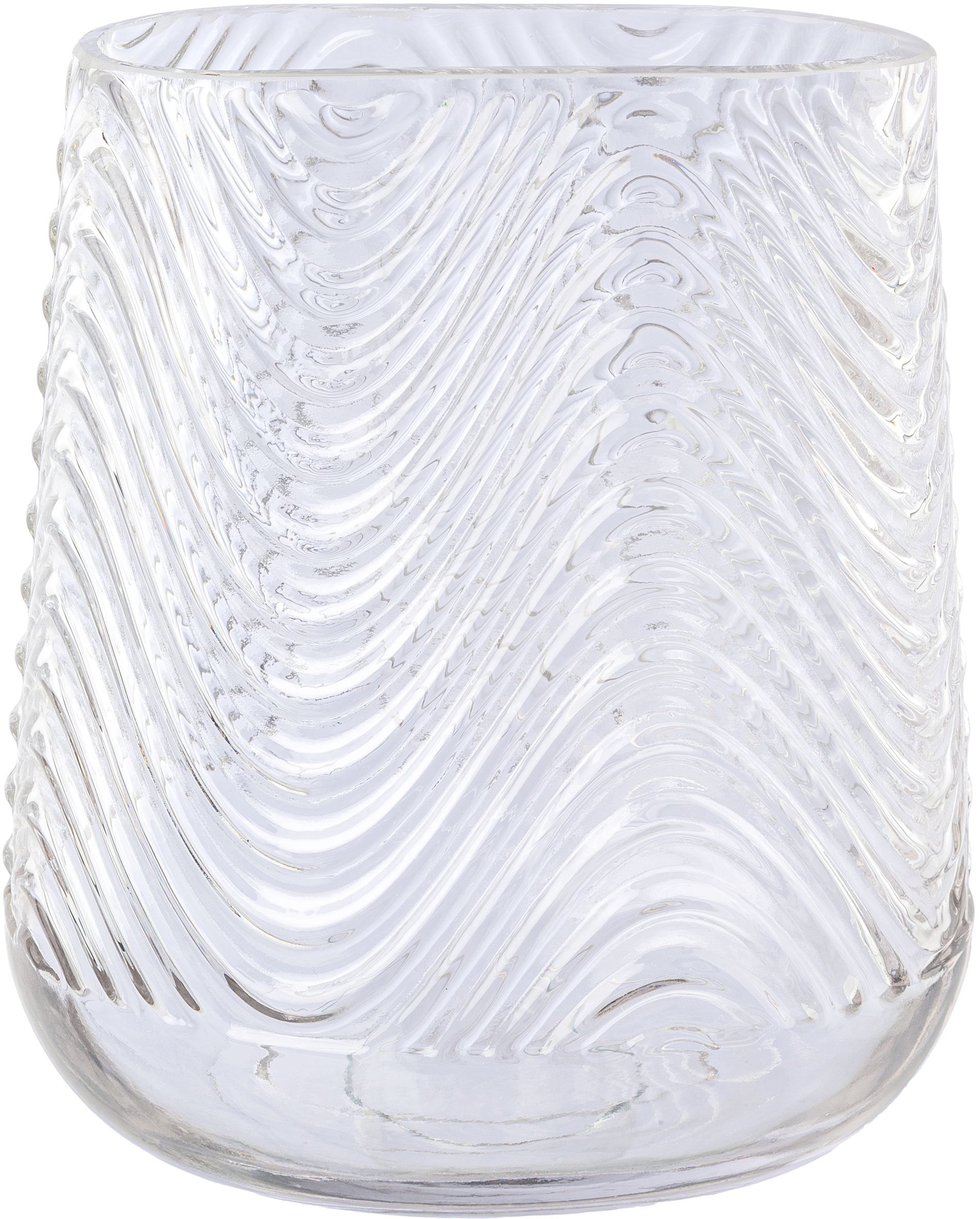 Tischvase »Vase aus Glas, mit Relief-Struktur-Oberfläche«, (1 St.), oval, Höhe ca. 21 cm