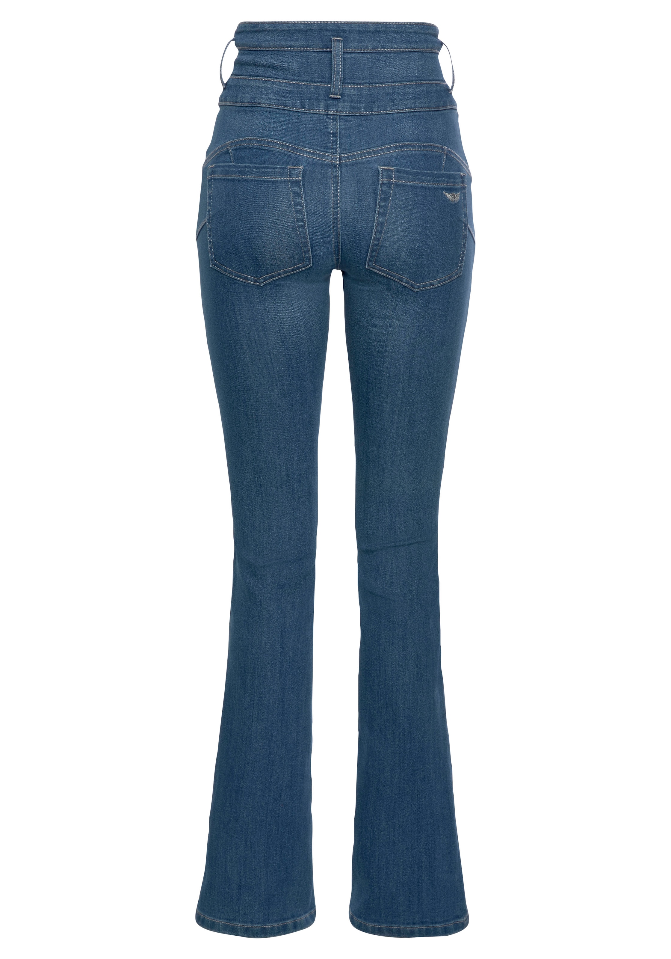Arizona Bootcut-Jeans »mit extrabreitem Bund«, High Waist