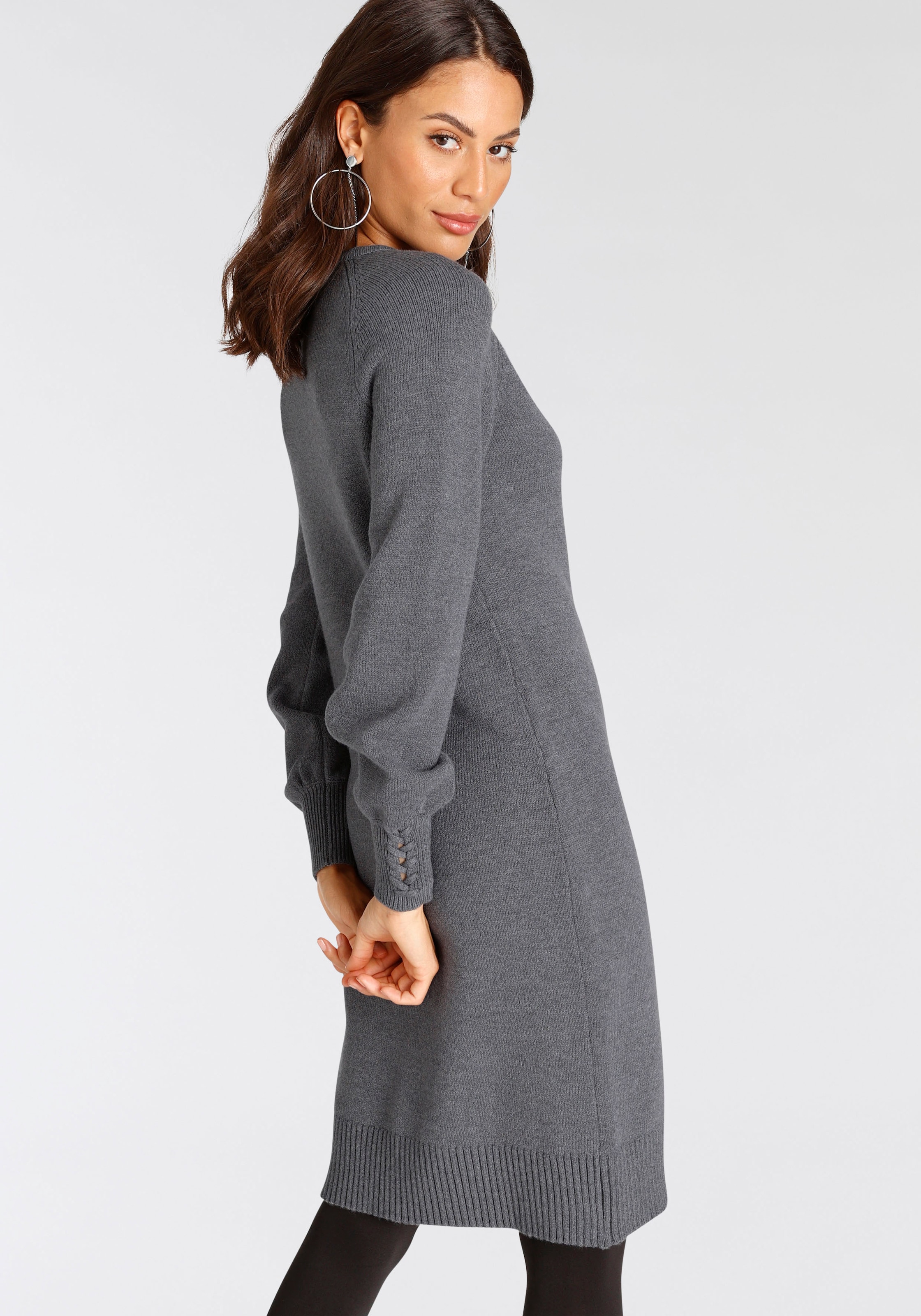 Image of Laura Scott Strickkleid mit Schnürdetail aus Viskosemischung