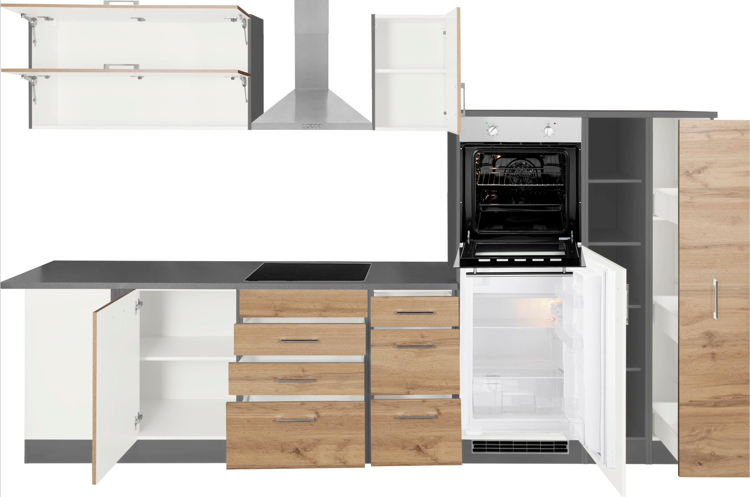 KOCHSTATION Cuisine d'angle »KS-Colmar« sans appareils électriques, largeur d’installation 210/330 cm