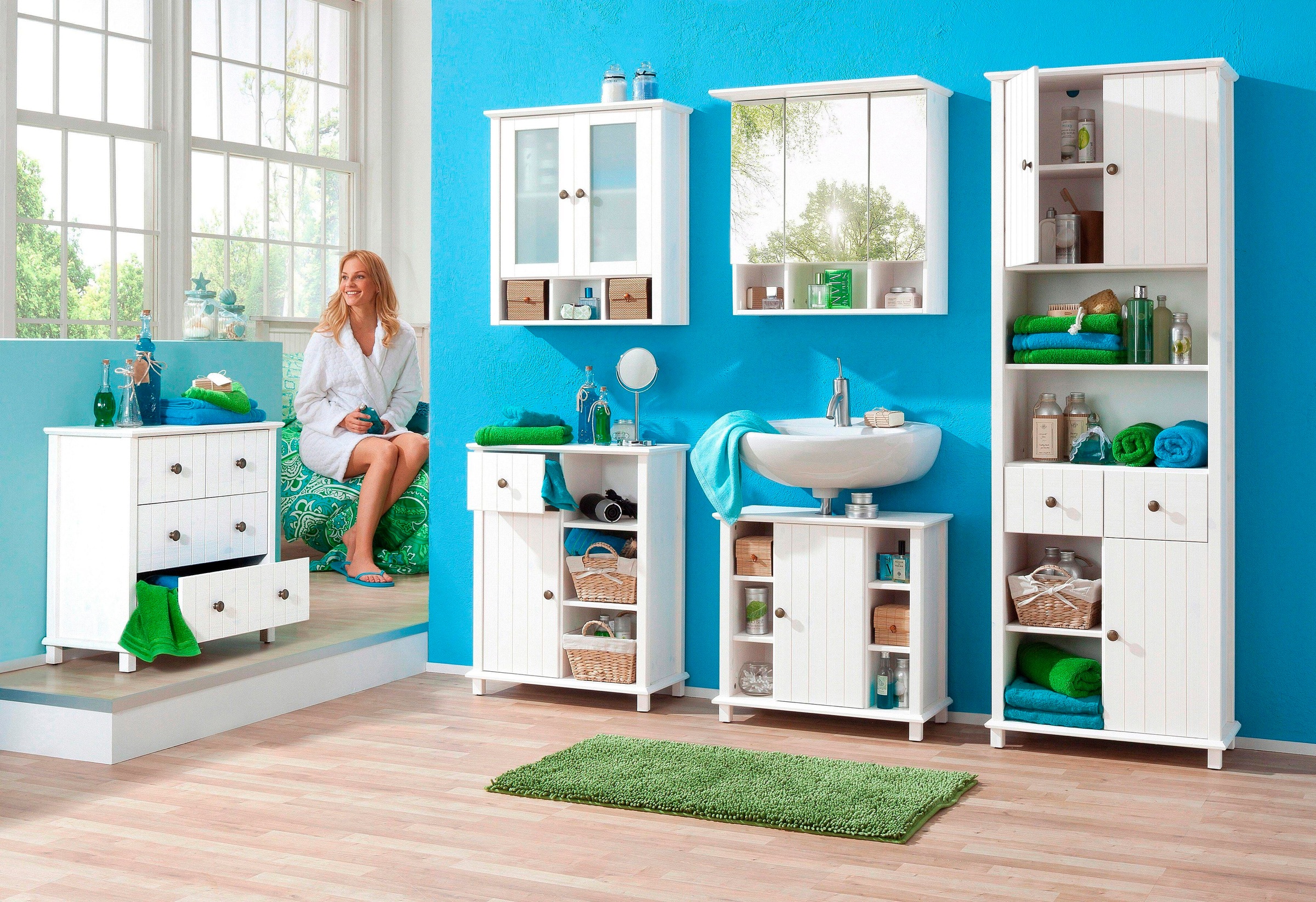 Home affaire Badkommode "Vili" Badezimmerschrank, Unterschrank, Breite 60 cm, aus Massivholz