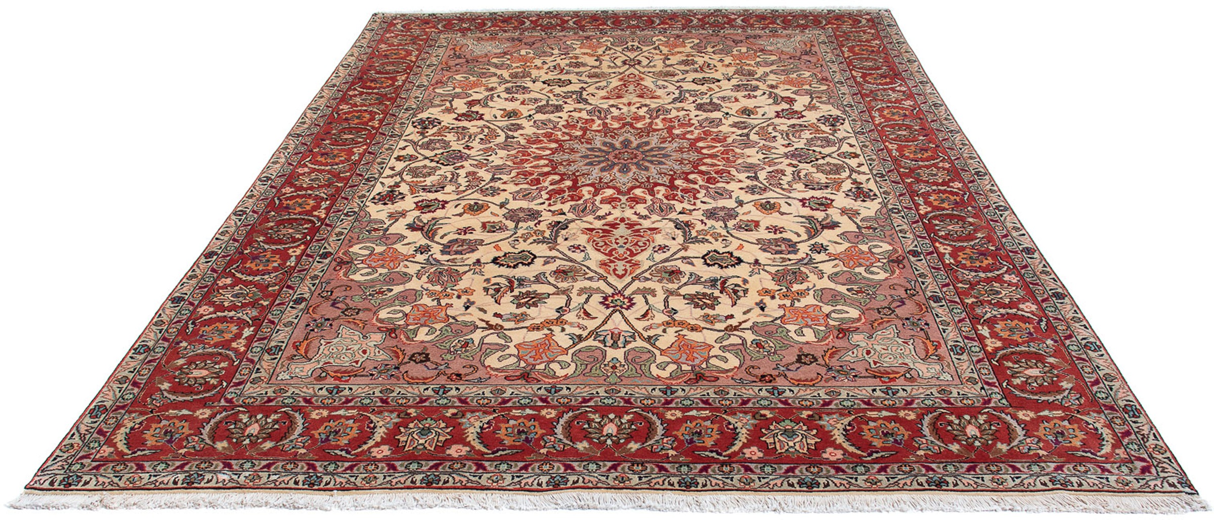 Image of morgenland Orientteppich »Perser - Täbriz - Royal - 295 x 203 cm - beige«, rechteckig, 7 mm Höhe, Wohnzimmer, Handgeknüpft, Einzelstück mit Zertifikat bei Ackermann Versand Schweiz