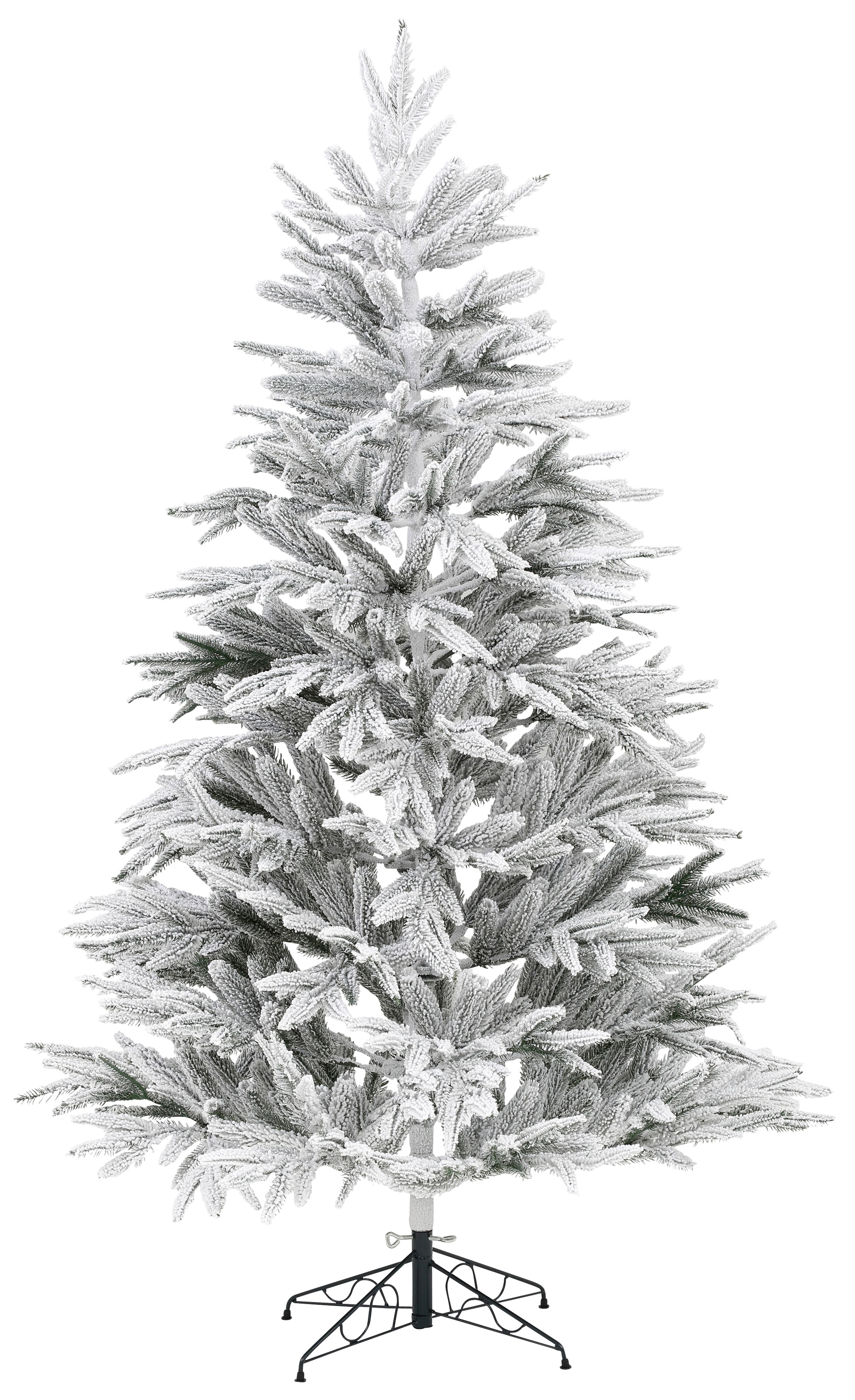 my home Künstlicher Weihnachtsbaum »Weihnachtsdeko aussen, künstlicher  Christbaum, Tannenbaum«, Edeltanne, mit Schnee, inkl. Metallständer  maintenant