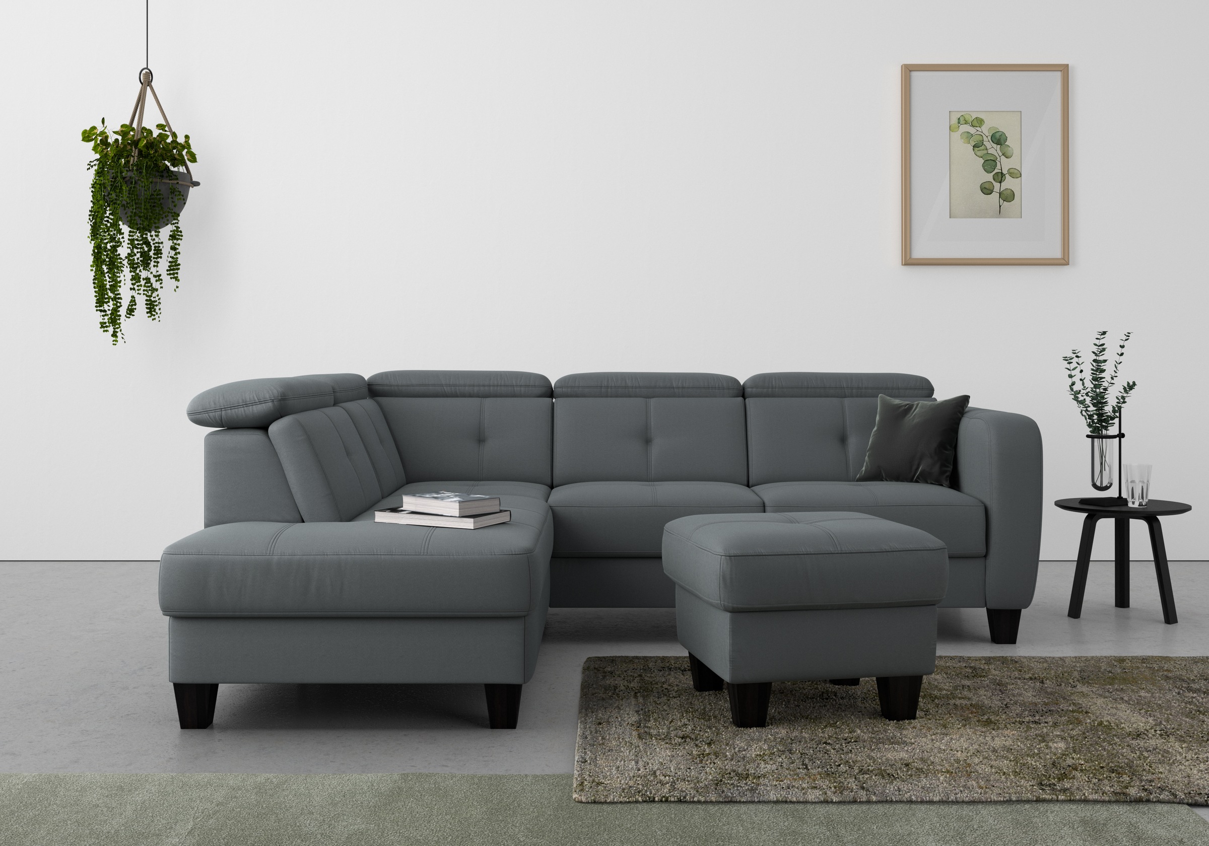 sit&more Ecksofa »Belluci L-Form« inklusive Federkern, wahlweise mit Bettfunktion und Bettkasten
