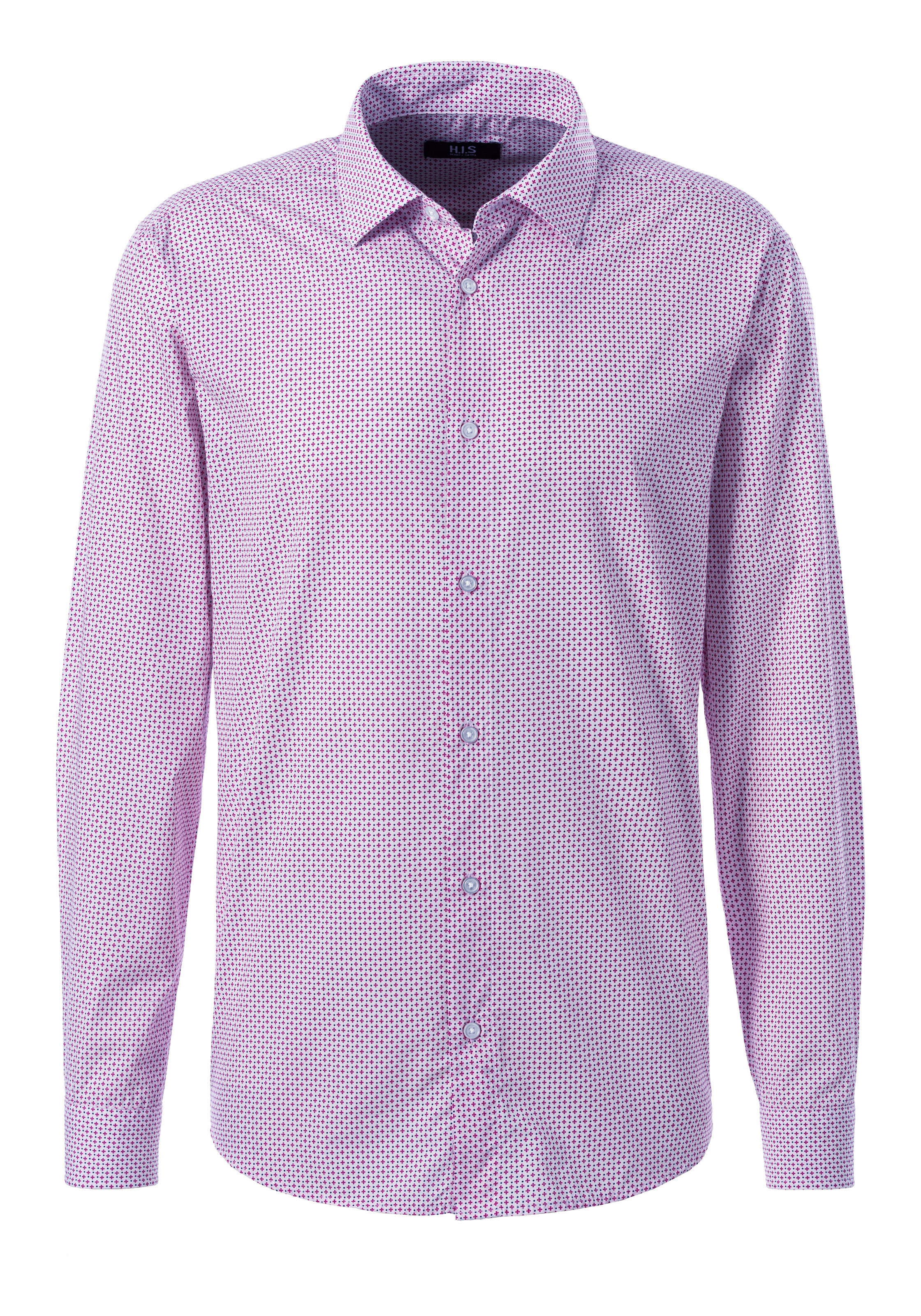 H.I.S Chemise à manches longues »Regular fit« mit Haifischkragen und allover Print aus reiner Baumwolle