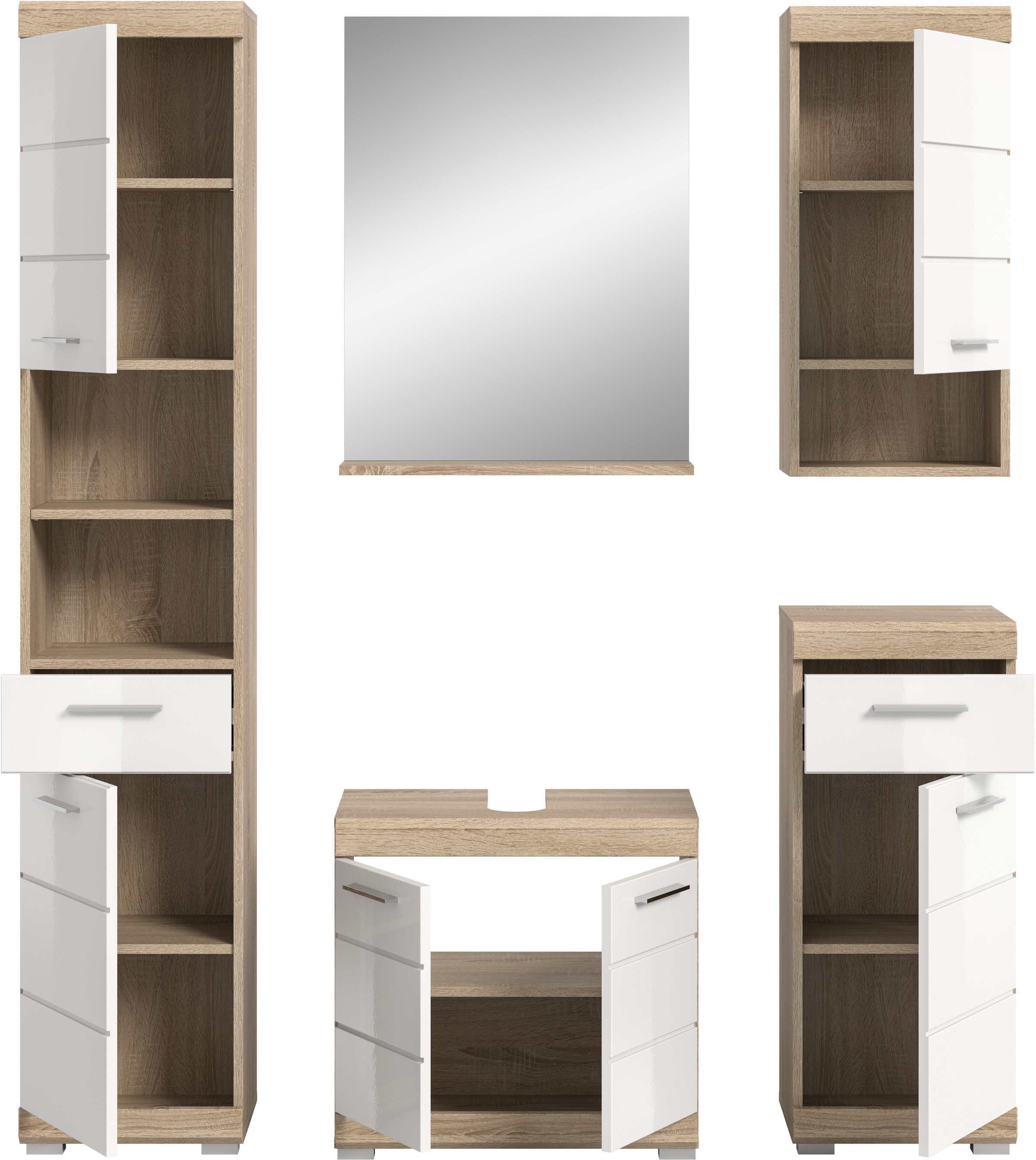 welltime Ensemble de meubles de salle de bain »Siena, 5 teilig, bestehend aus:« Set, TOPSELLER!, 5 cuis tlg.