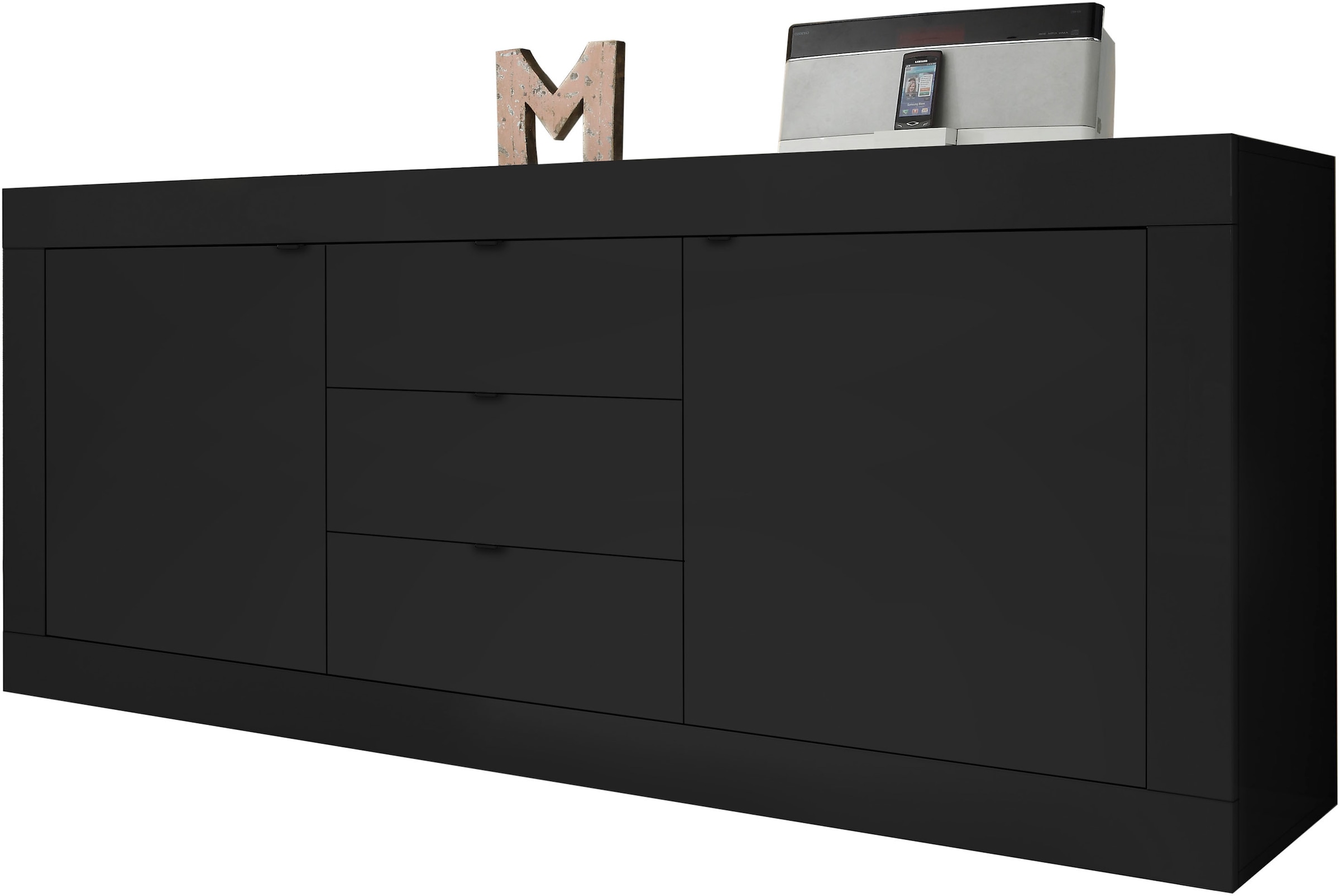 INOSIGN Sideboard »Basic Breite 210 cm, Kommode 2 Türen, 3 Schubkästen, Anrichte,«, Metallgriff, moderne Rahmenoptik, viel Stauraum, Farbauswahl