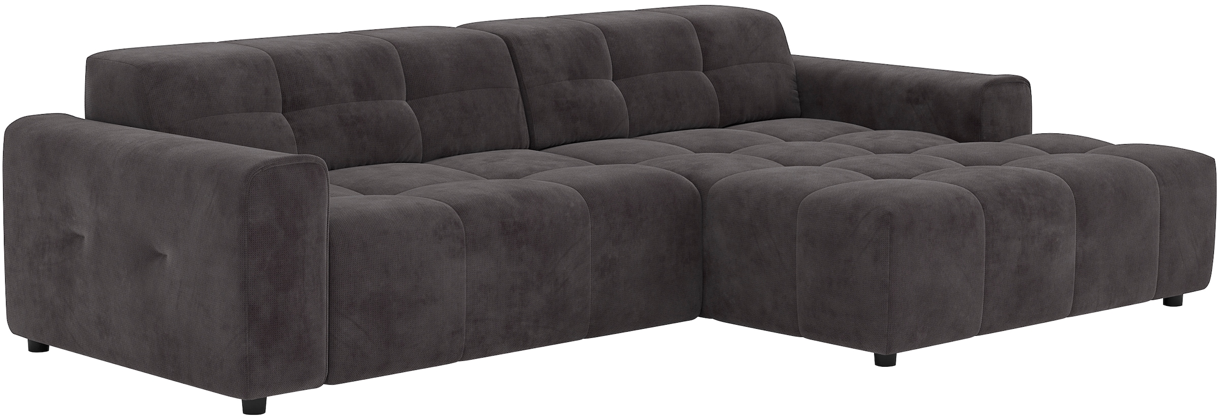 COTTA Canapé d'angle »Sento L-Form, B:280 cm, Chenille-Struktur, XXL Recamiere B: 133cm« modernes cubisches Sofa, hochwertige Steppung, bequemer Sitzkomfort