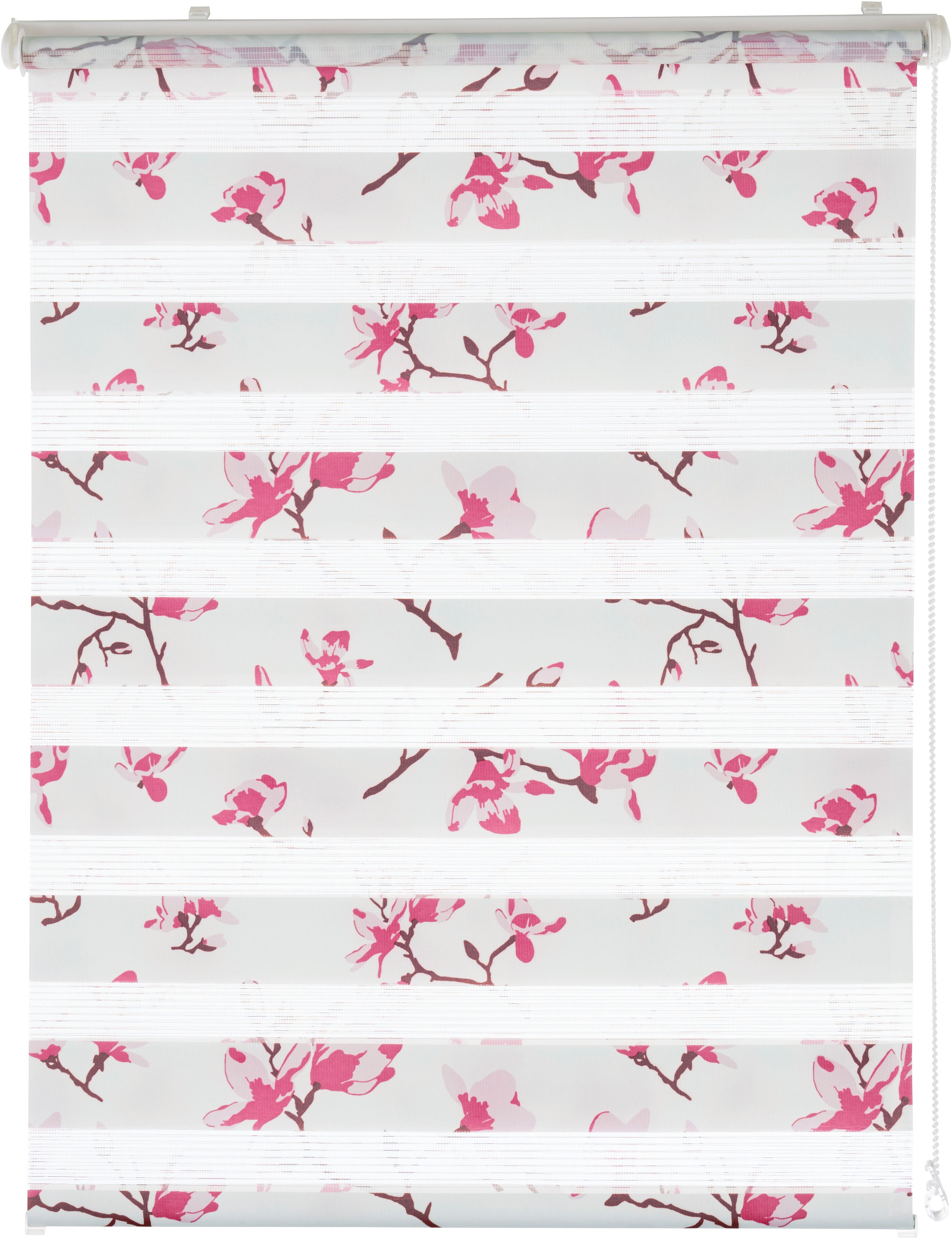 Image of my home Doppelrollo »Orchidee«, Lichtschutz, ohne Bohren, freihängend, Klemmfix, im Fixmass, Zweige, Blumen, Äste, floral, bedruckt bei Ackermann Versand Schweiz