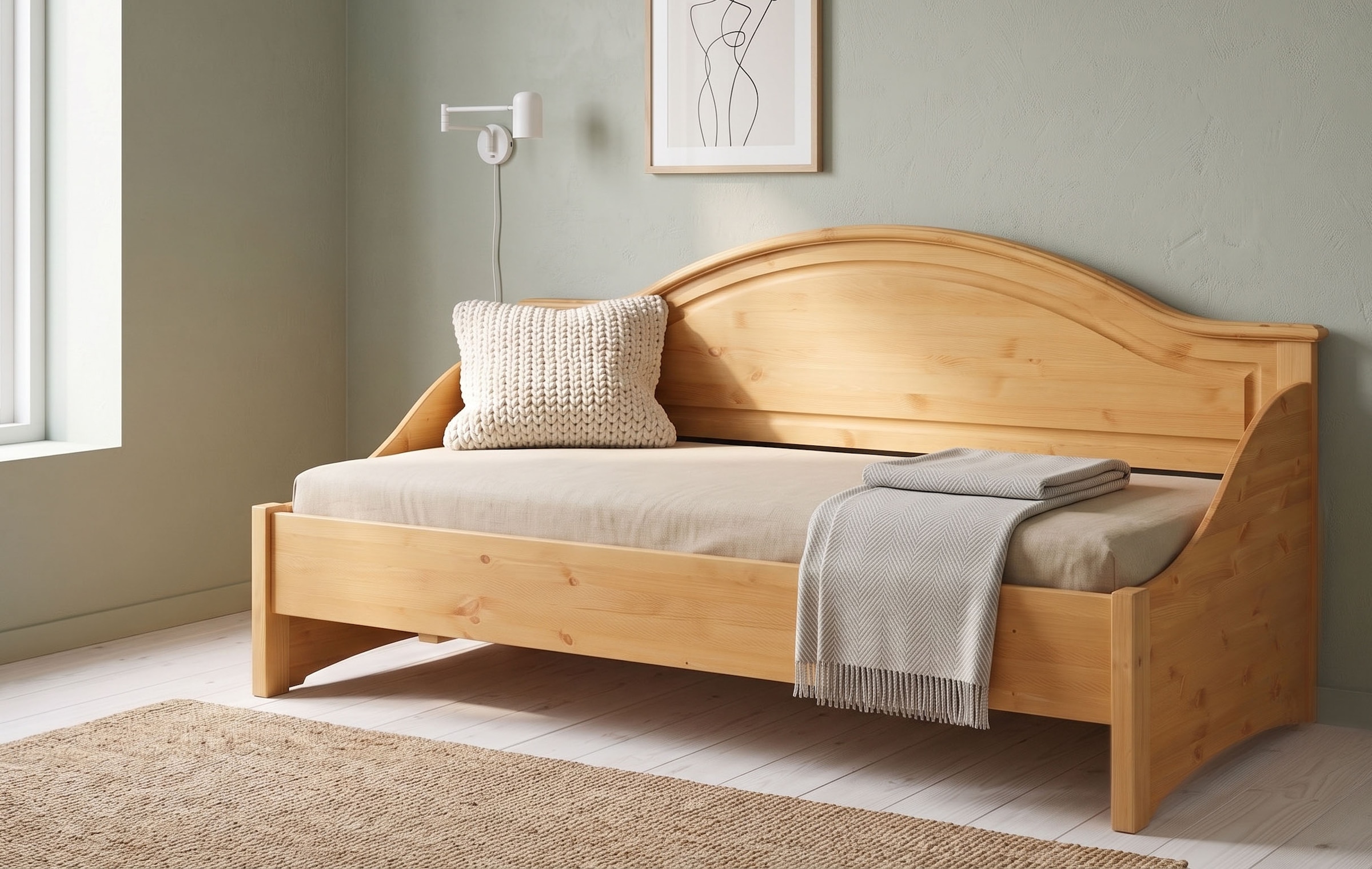 GOODproduct Daybett »Konrad« stabile Konstruktion aus massiver Kiefer, mit Rollrost